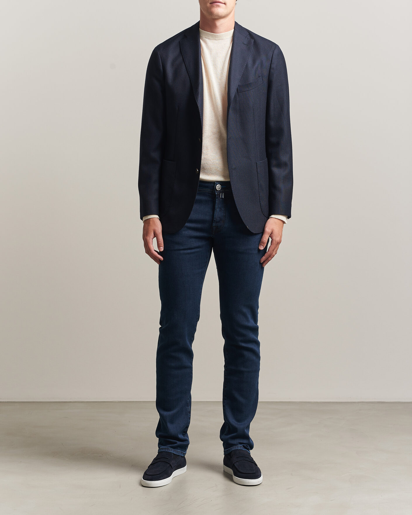 Mies | Farkut | Jacob Cohën | Nick Slim Fit Washed Stretch Jeans Dark Blue