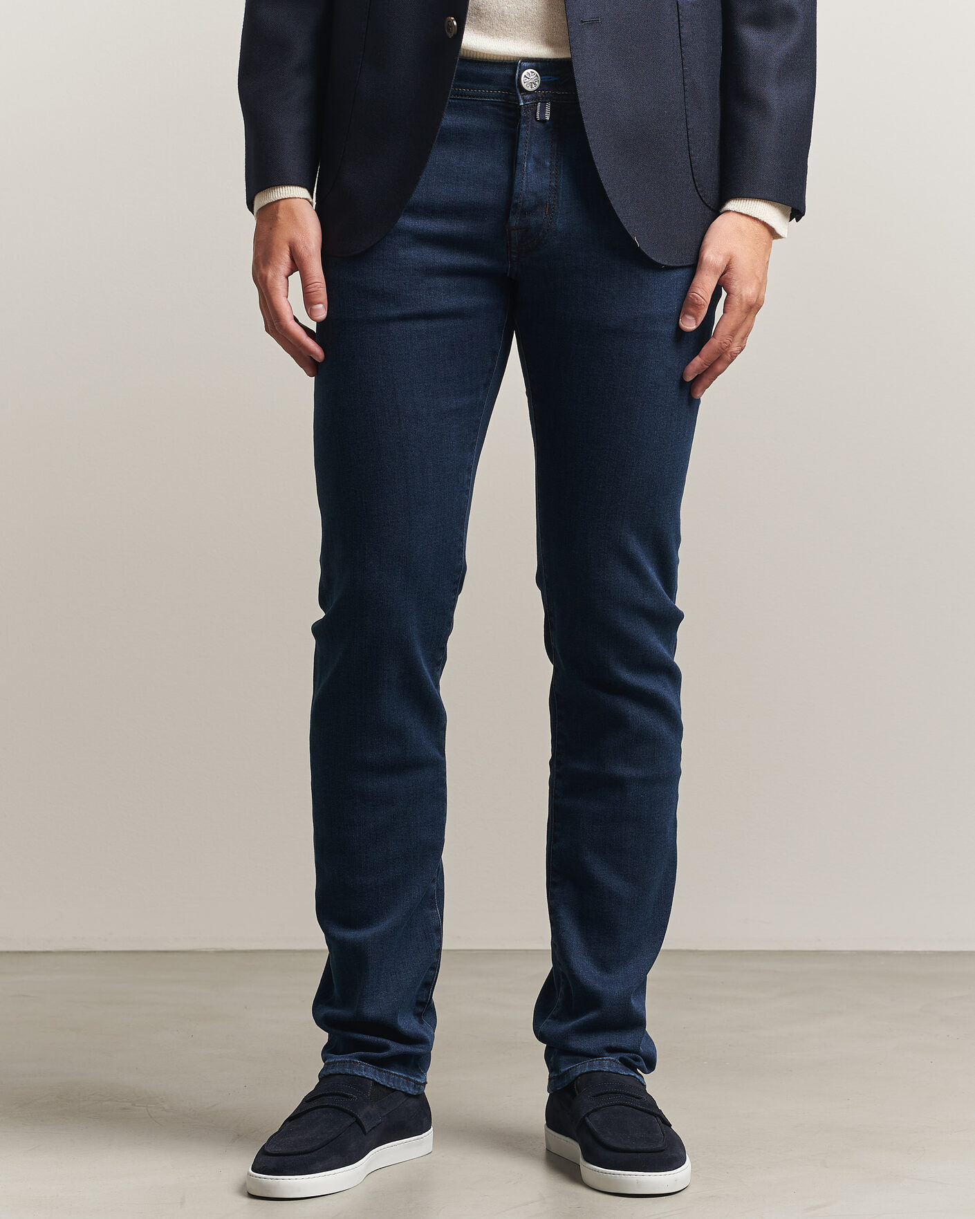 Mies | Farkut | Jacob Cohën | Nick Slim Fit Washed Stretch Jeans Dark Blue