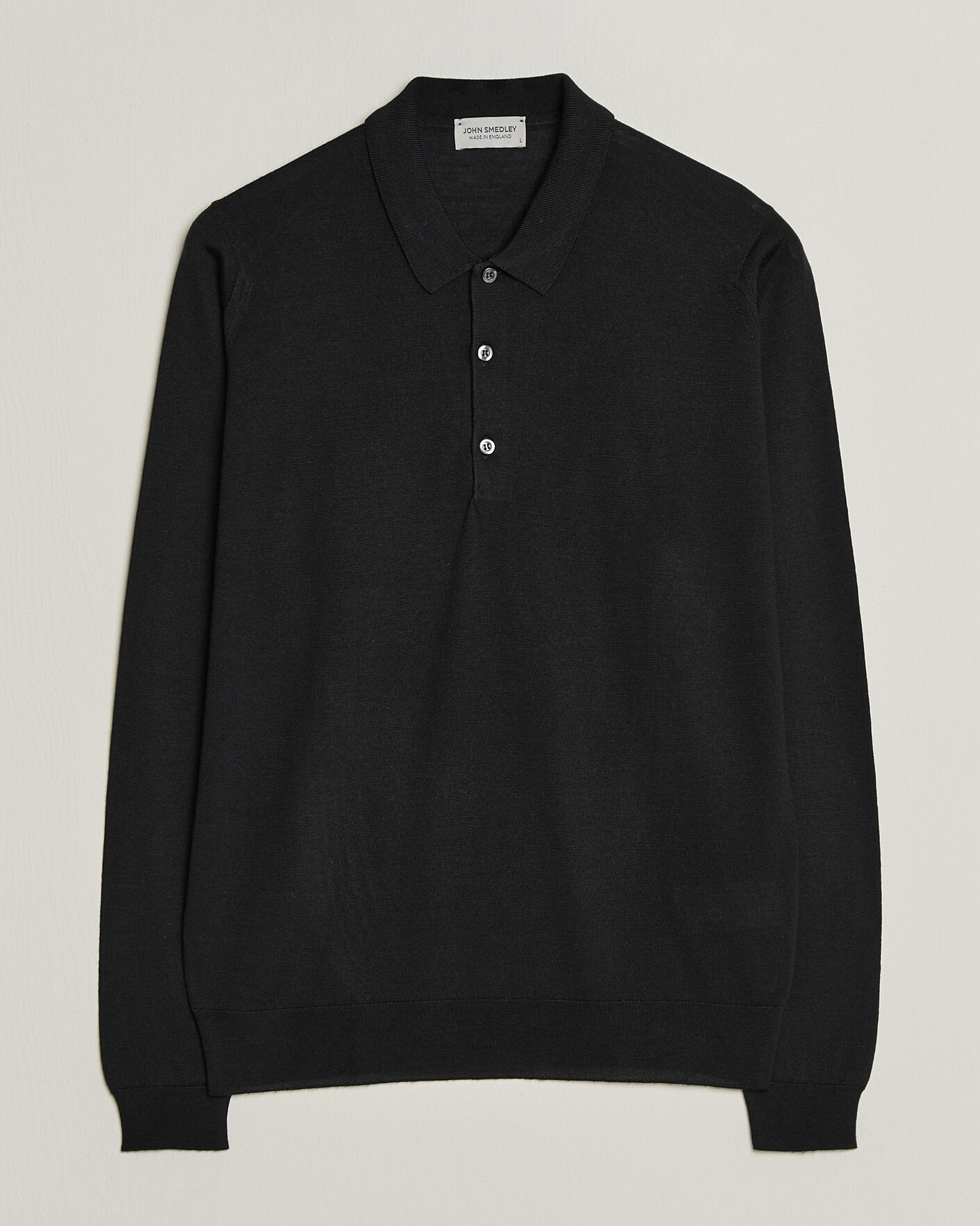 Mies | Puserot | John Smedley | Belper Extra Fine Merino Polo Pullover Black