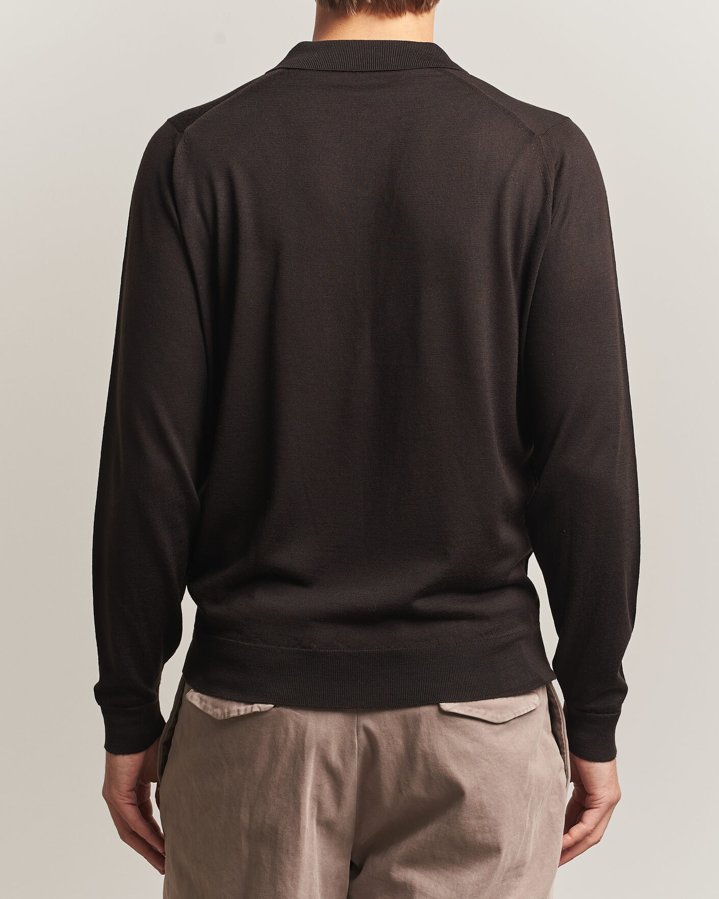Mies | Puserot | John Smedley | Belper Extra Fine Merino Polo Pullover Faulkner Brown