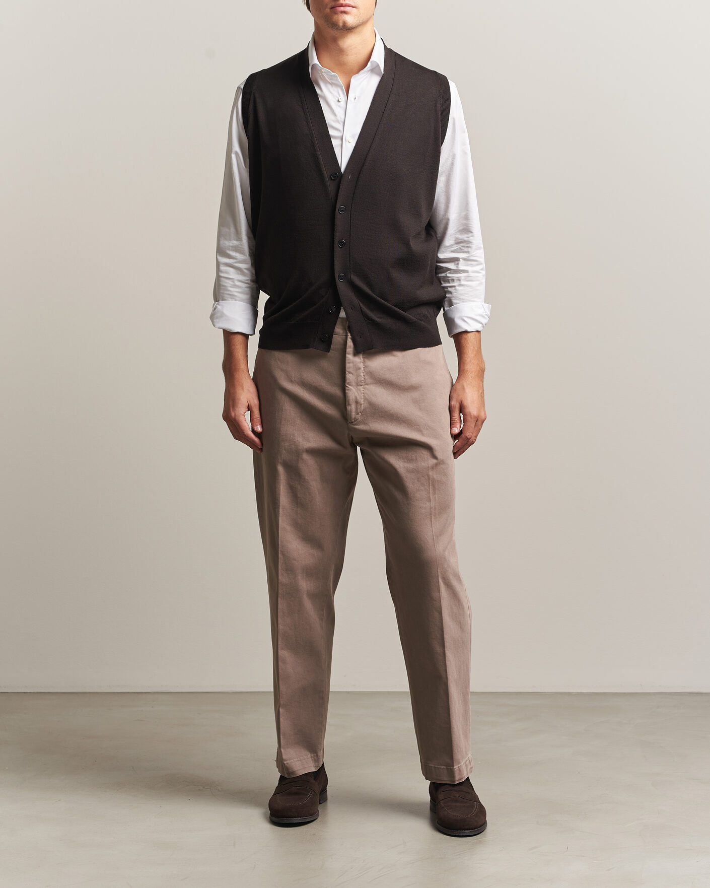 Mies | Puserot | John Smedley | Bolton Extra Fine Merino Waistcoat Faulkner Brown