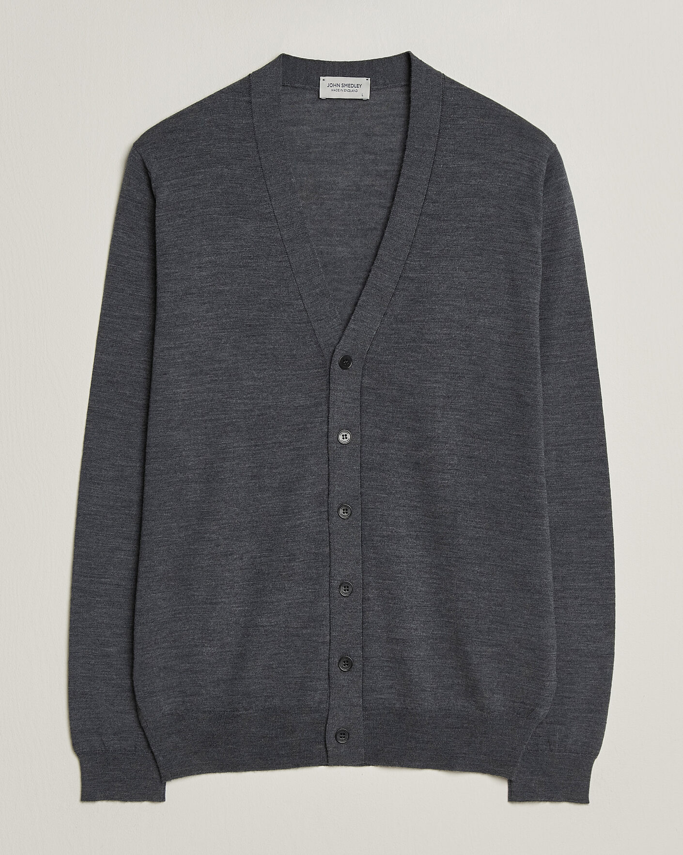 Mies | Puserot | John Smedley | Bradrick Extra Fine Merino Cardigan Charcoal