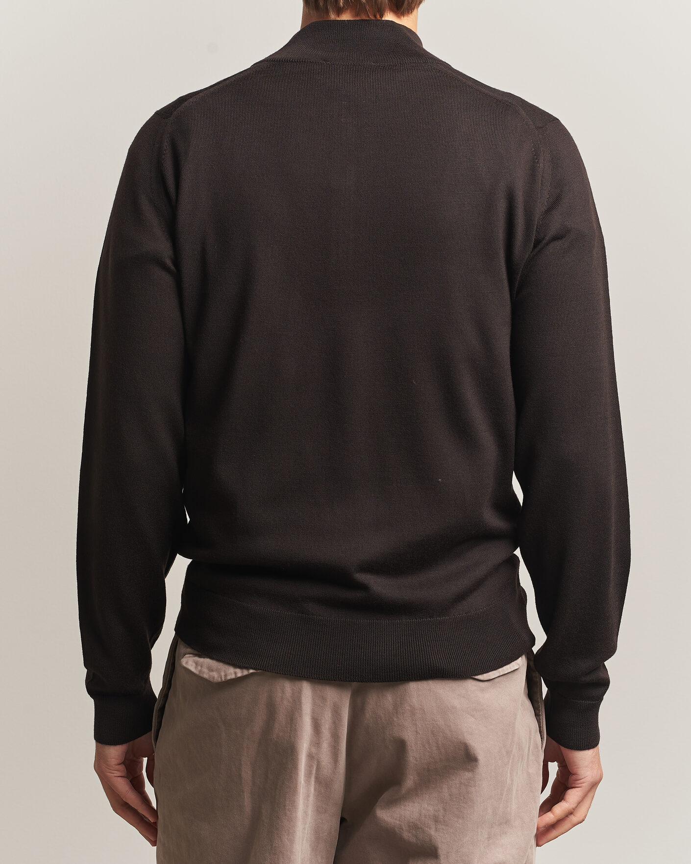 Mies | Puserot | John Smedley | Tapton Extra Fine Merino Half Zip Faulkner Brown