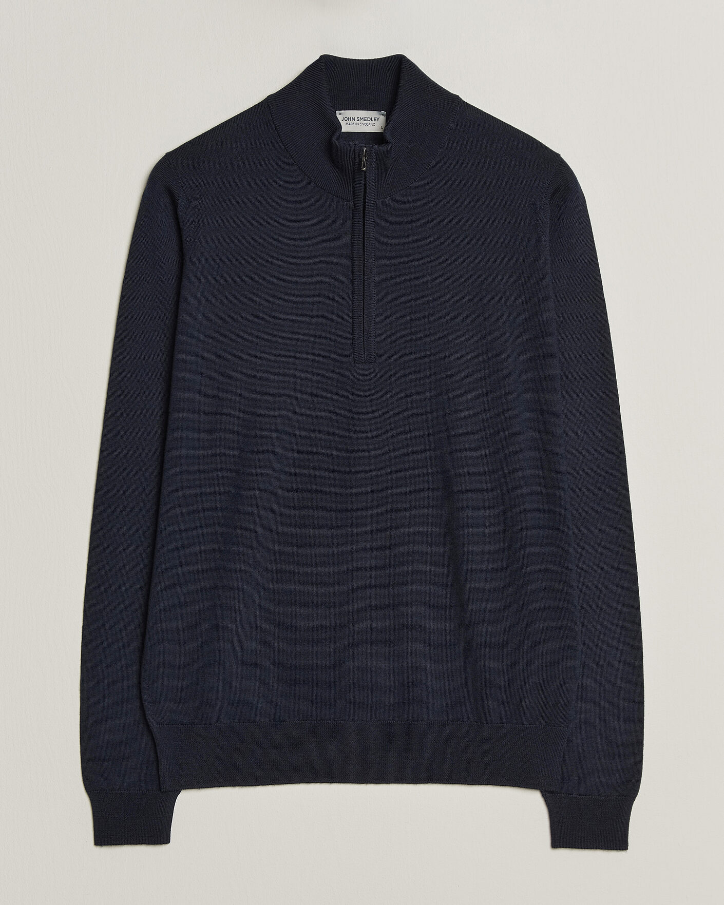 Mies | Puserot | John Smedley | Tapton Extra Fine Merino Half Zip Midnight