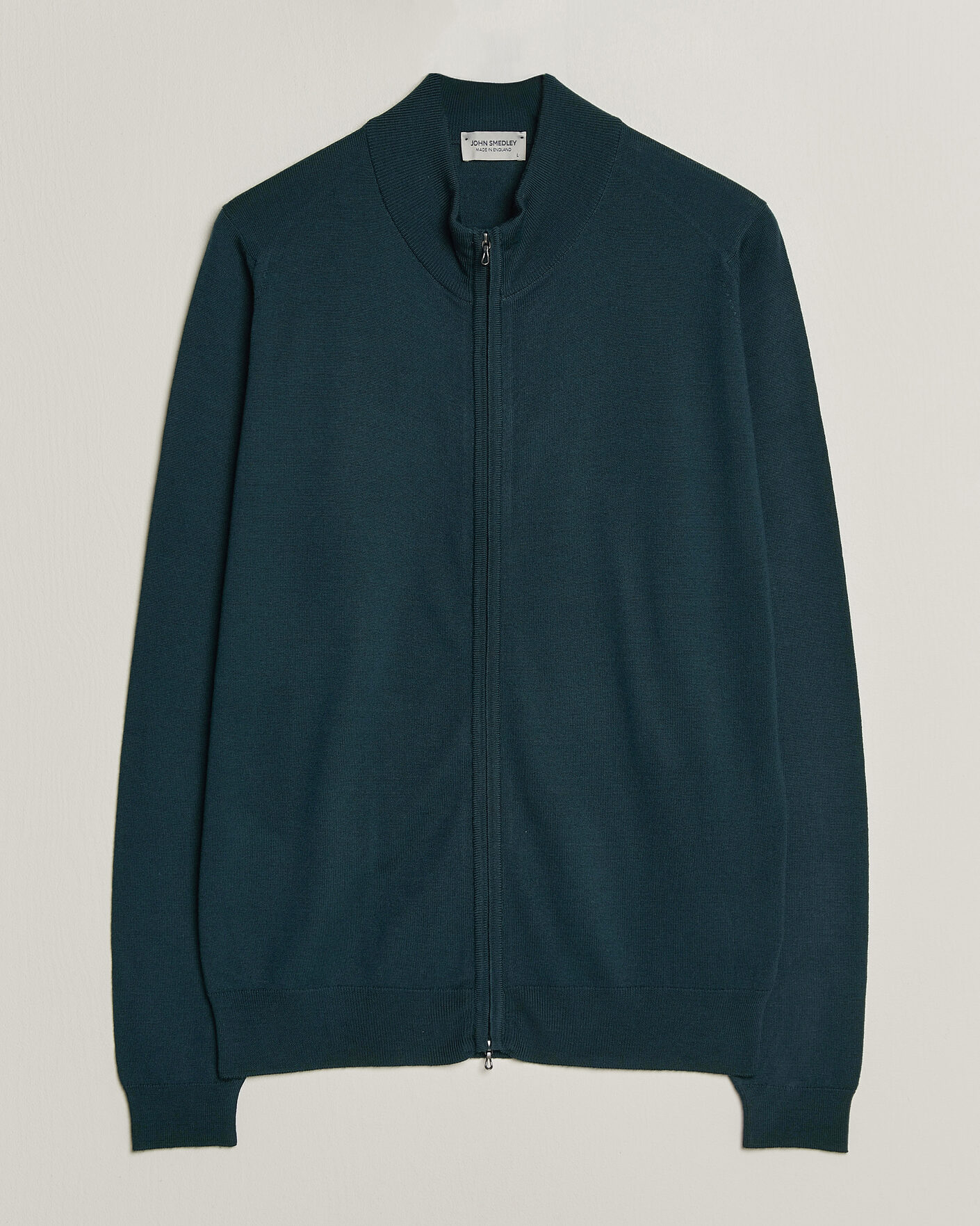 Mies | Puserot | John Smedley | Claygate Extra Fine Merino Full Zip Richardson Green