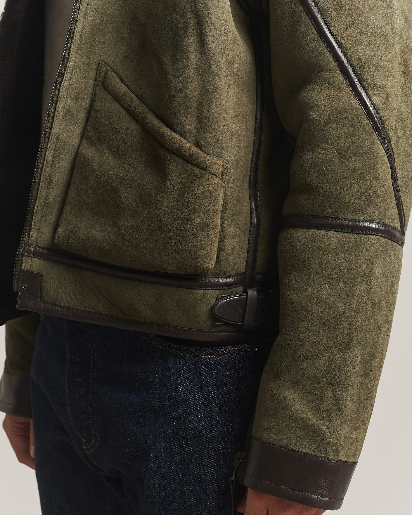 Mies | Takit | Polo Ralph Lauren | Suede Leather Flight Jacket Myrtle Green