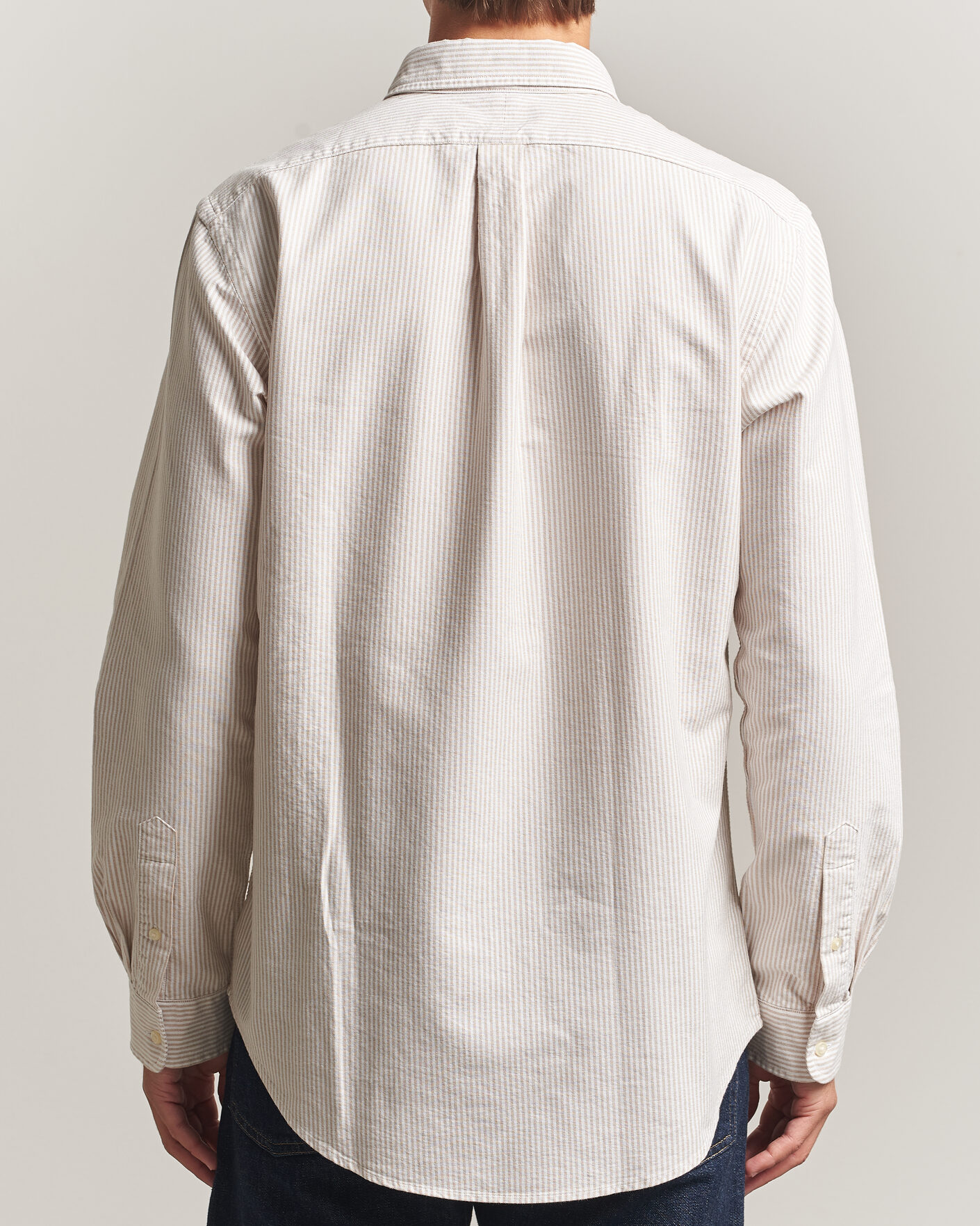 Mies | Kauluspaidat | Polo Ralph Lauren | Custom Fit Striped Oxford Shirt Camel/White
