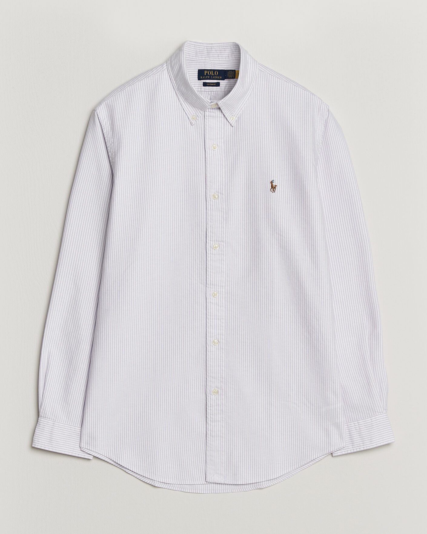 Mies | Kauluspaidat | Polo Ralph Lauren | Custom Fit Striped Oxford Shirt Lilac/White