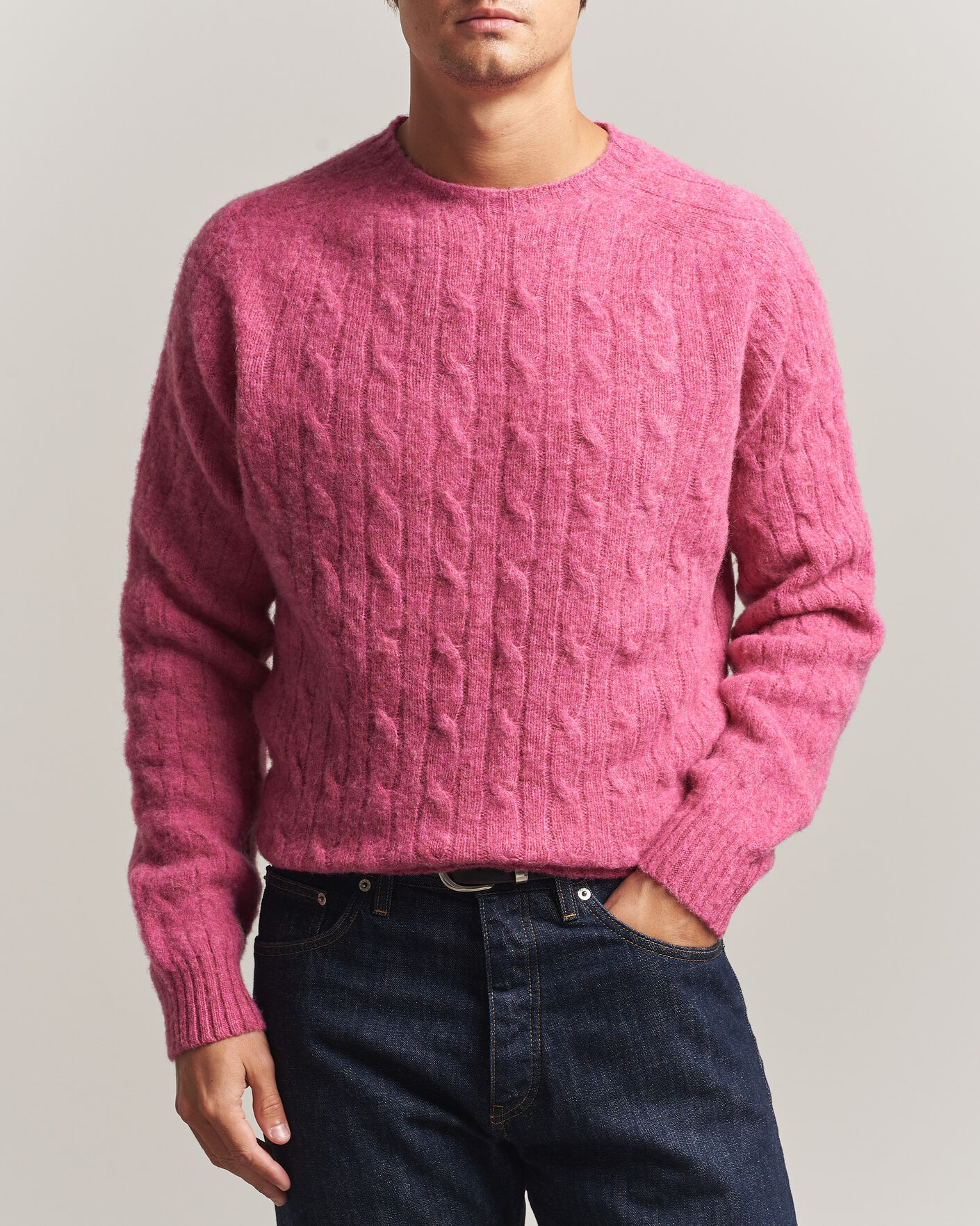 Mies | Puserot | Polo Ralph Lauren | Shaggy Cable Merino Pullover Thulian Pink Heather
