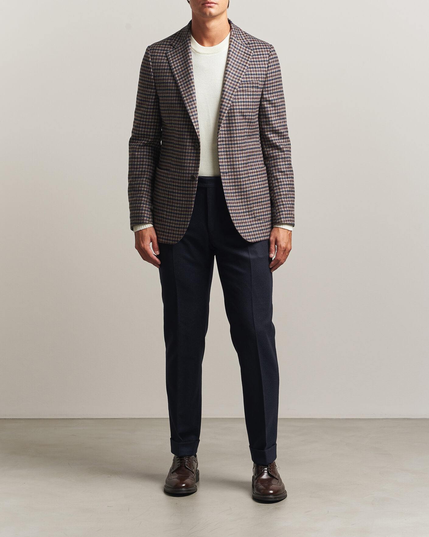 Mies | Pikkutakit | Morris | Soft Check Blazer Brown