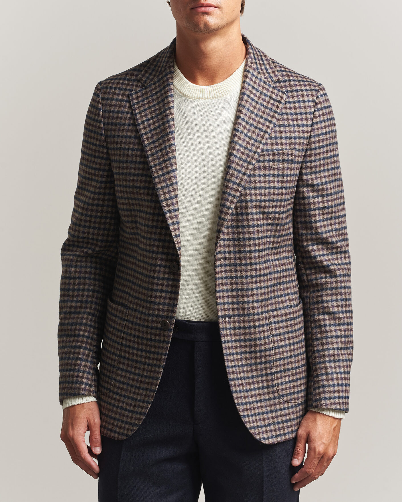 Mies | Pikkutakit | Morris | Soft Check Blazer Brown