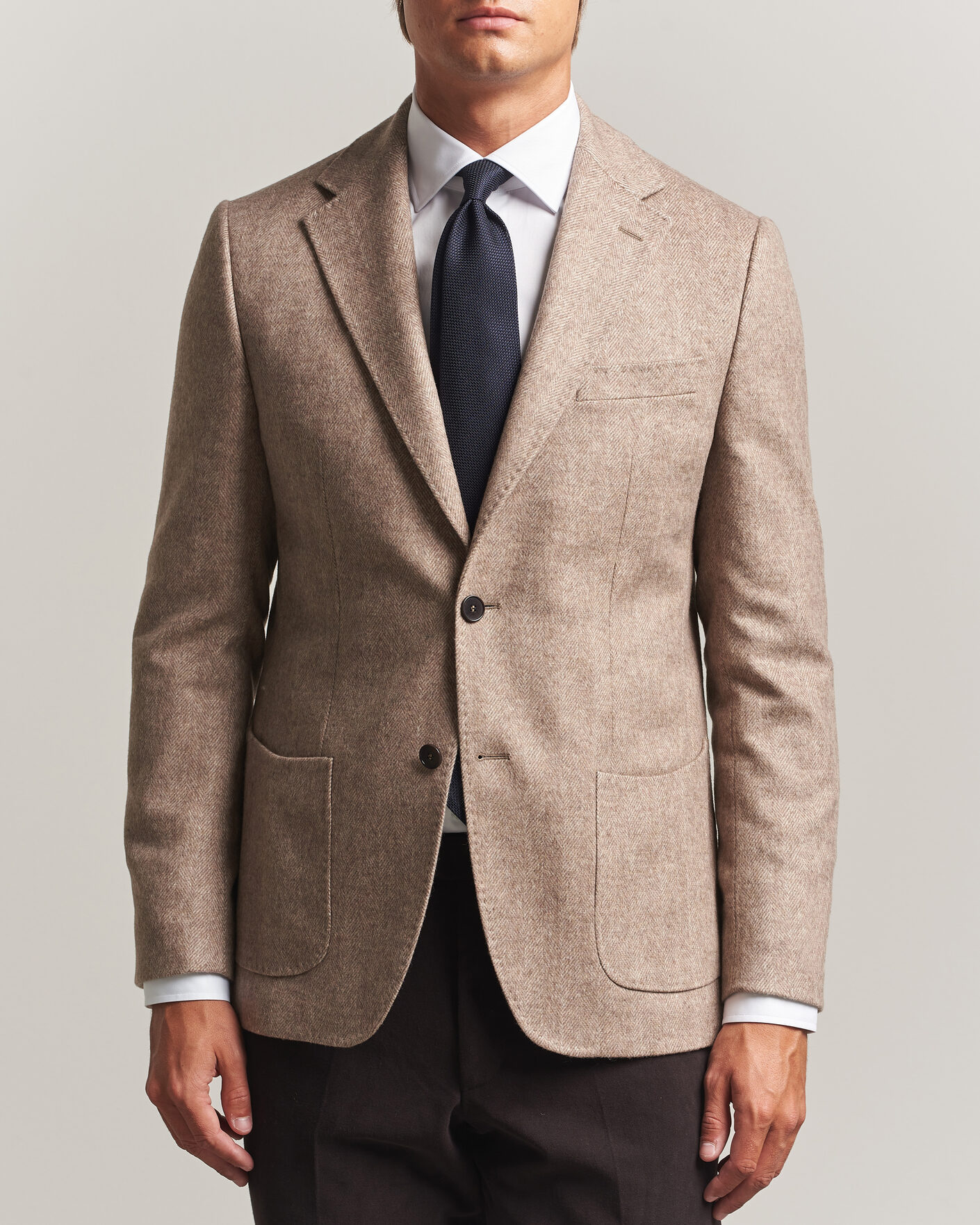 Mies | Pikkutakit | Morris | Soft Herringbone Blazer Khaki
