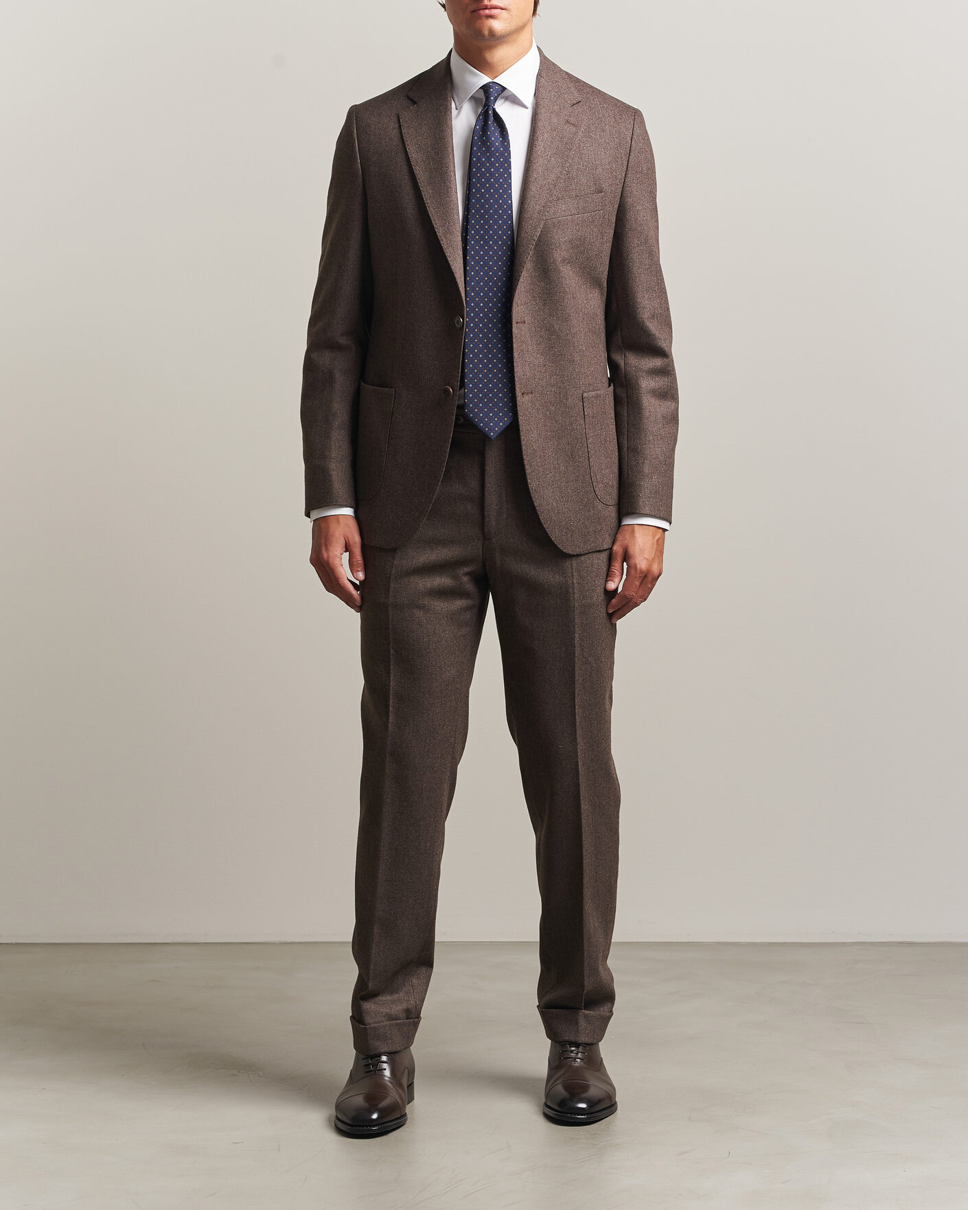 Mies | Pikkutakit | Morris | Flannel Suit Blazer Brown