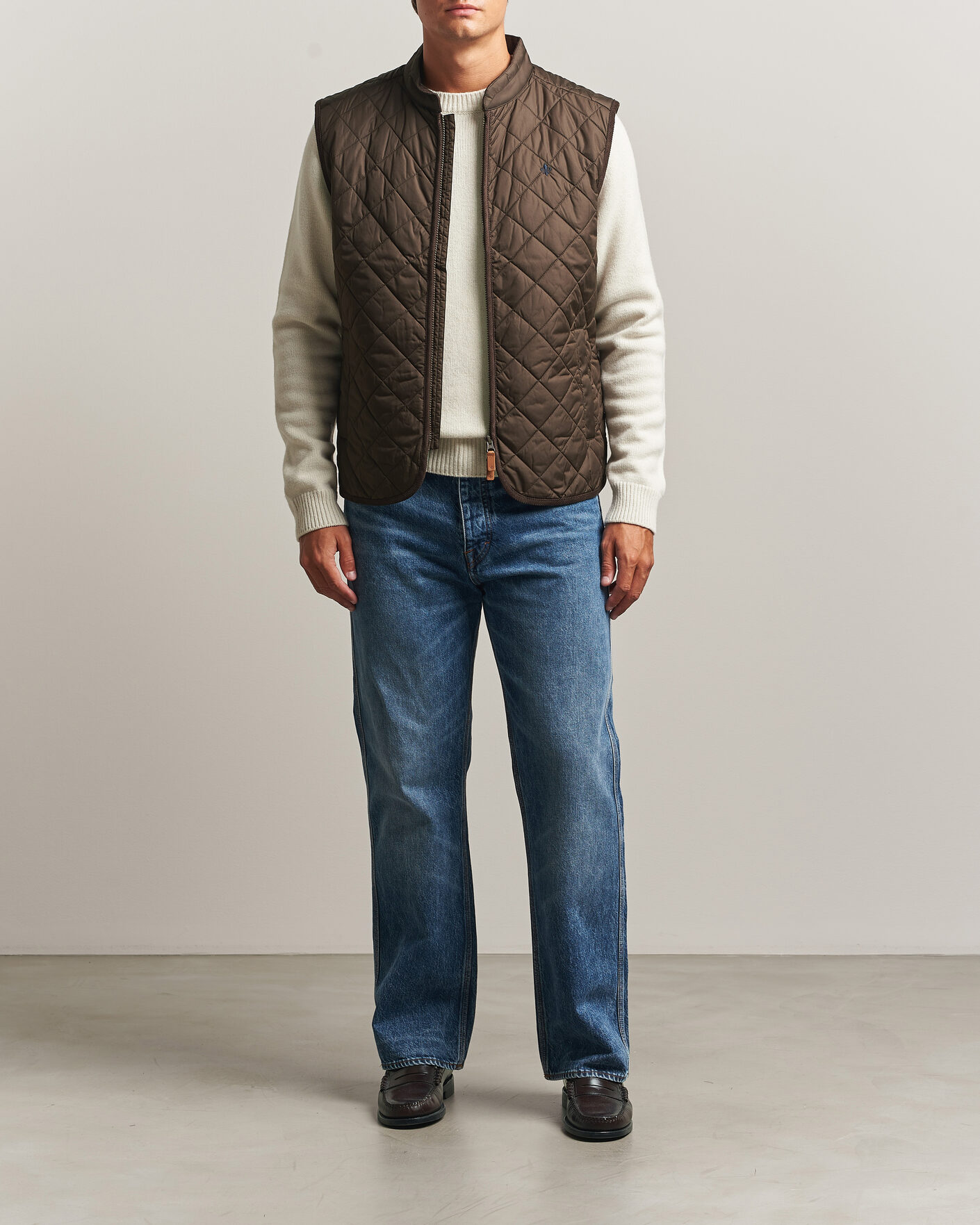 Mies | Ulkoliivit | Morris | Teddy Quilted Vest Brown