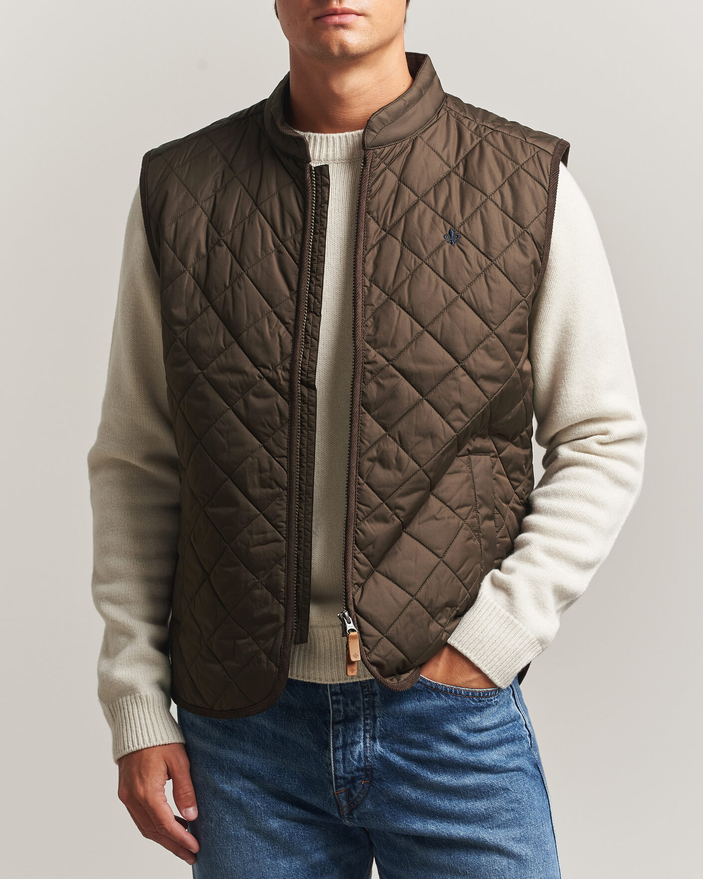Mies | Ulkoliivit | Morris | Teddy Quilted Vest Brown