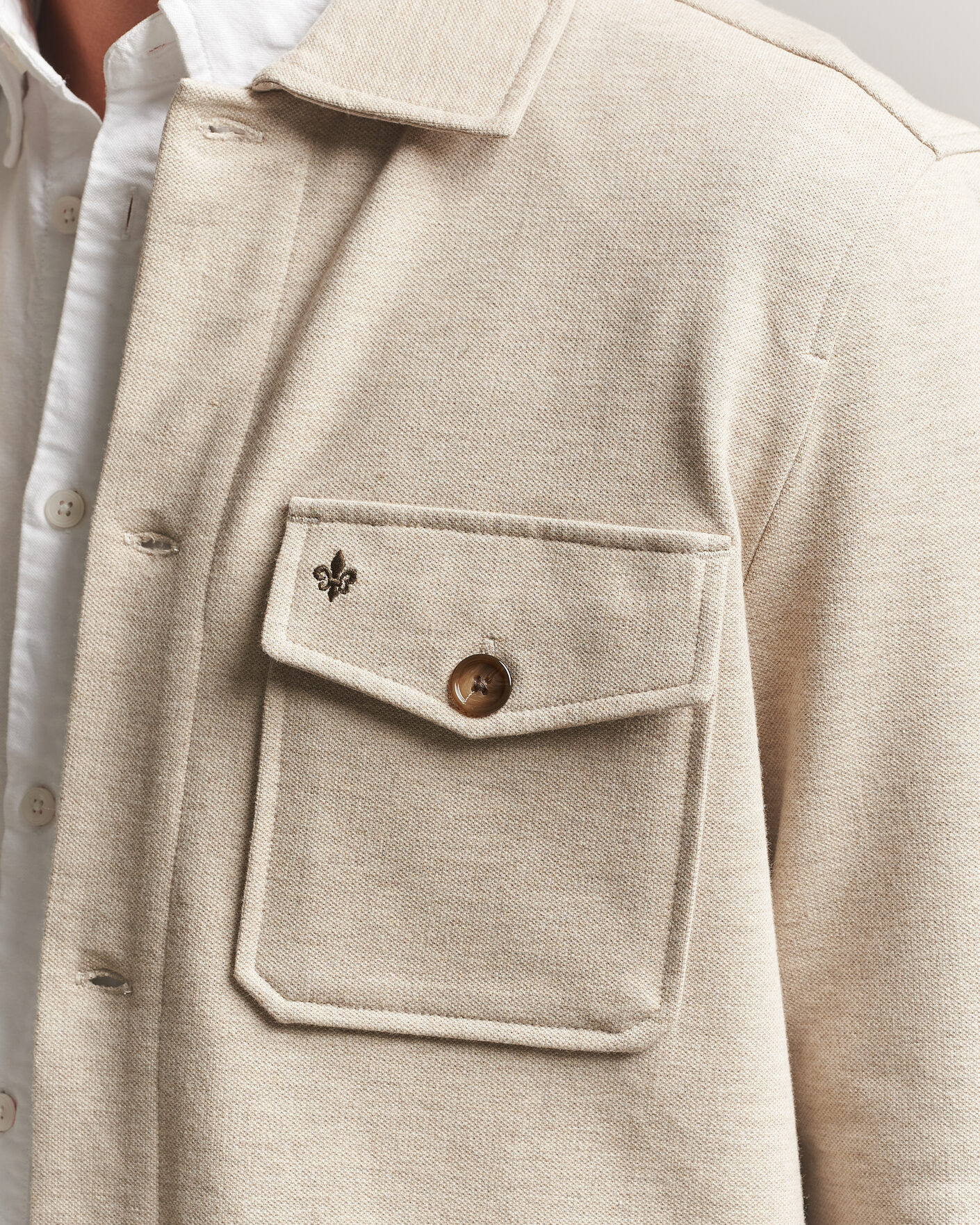Mies | Kauluspaidat | Morris | Andrew Jersey Overshirt Khaki