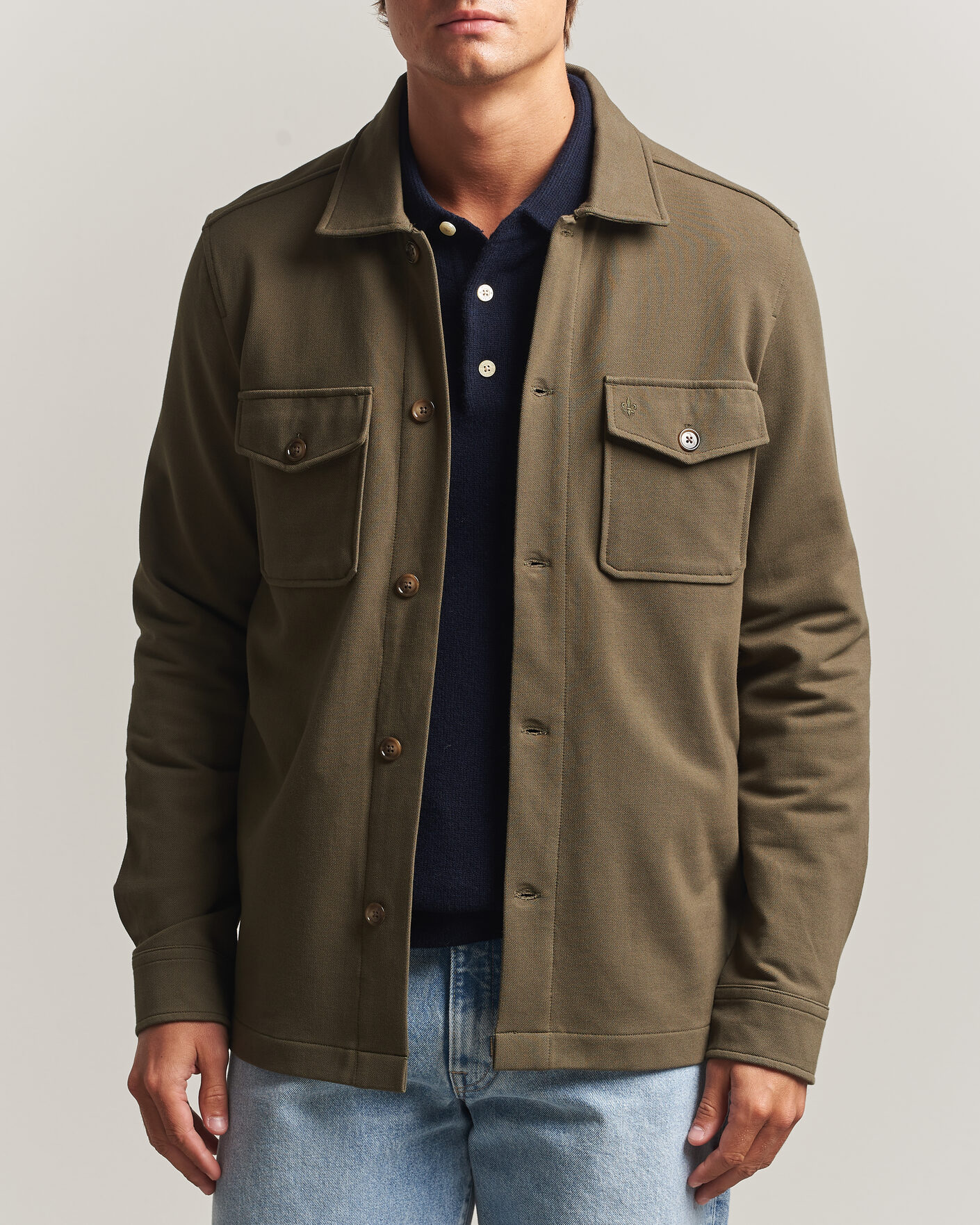 Mies | Kauluspaidat | Morris | Andrew Jersey Overshirt Olive