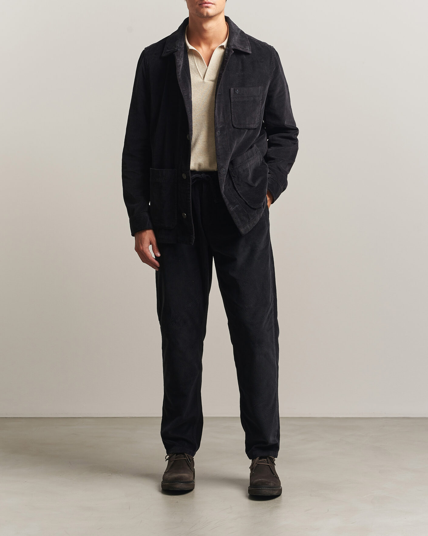 Mies | Kauluspaidat | Morris | Fenix Cord Shirt Jacket Blue