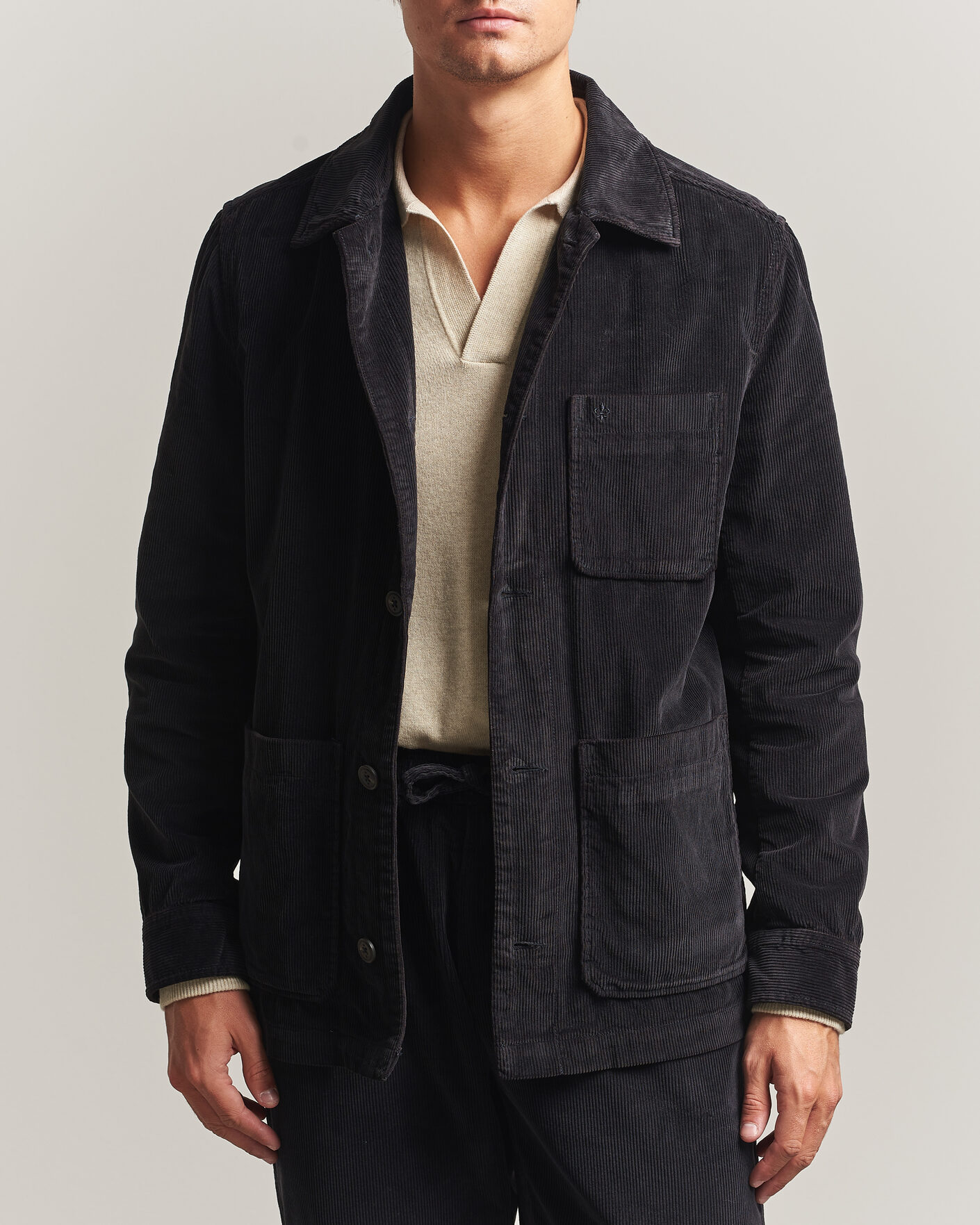 Mies | Kauluspaidat | Morris | Fenix Cord Shirt Jacket Blue