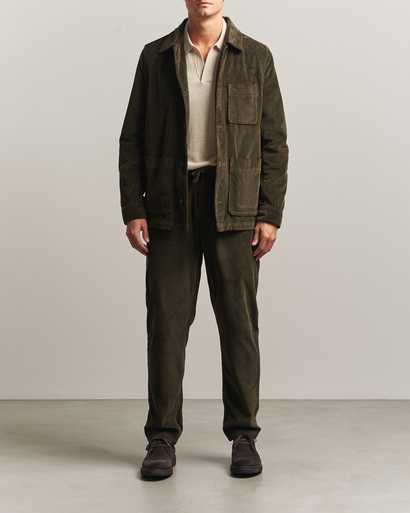 Mies | Kauluspaidat | Morris | Fenix Cord Shirt Jacket Olive