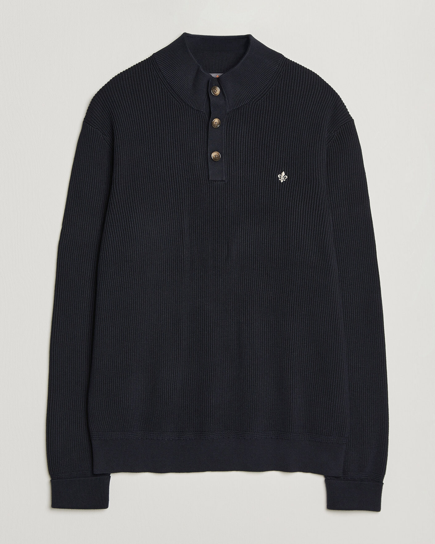Mies | Puserot | Morris | Niall Half Button Sweater Old Blue