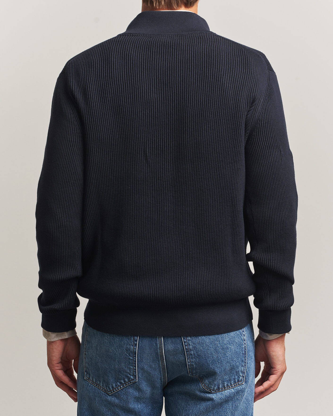 Mies | Puserot | Morris | Niall Half Button Sweater Old Blue