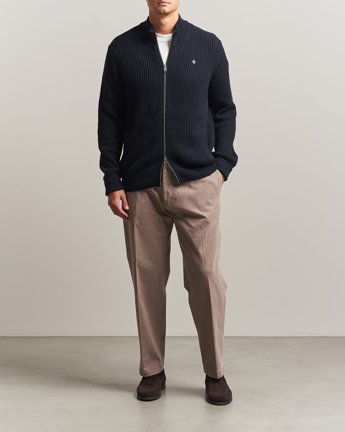 Mies | Puserot | Morris | Duncan Zip Cardigan Old Blue