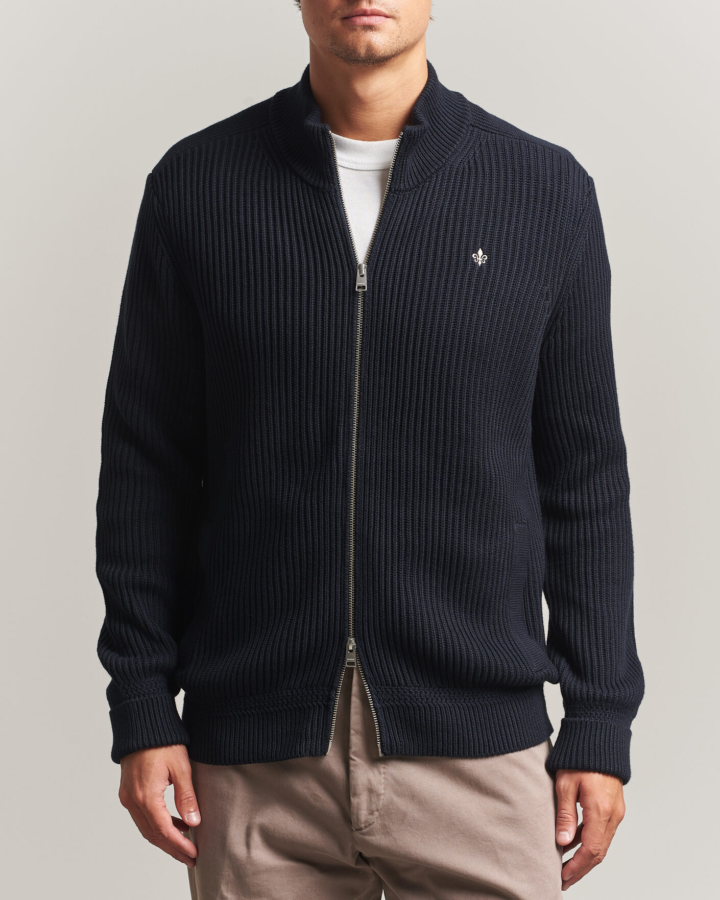 Mies | Puserot | Morris | Duncan Zip Cardigan Old Blue