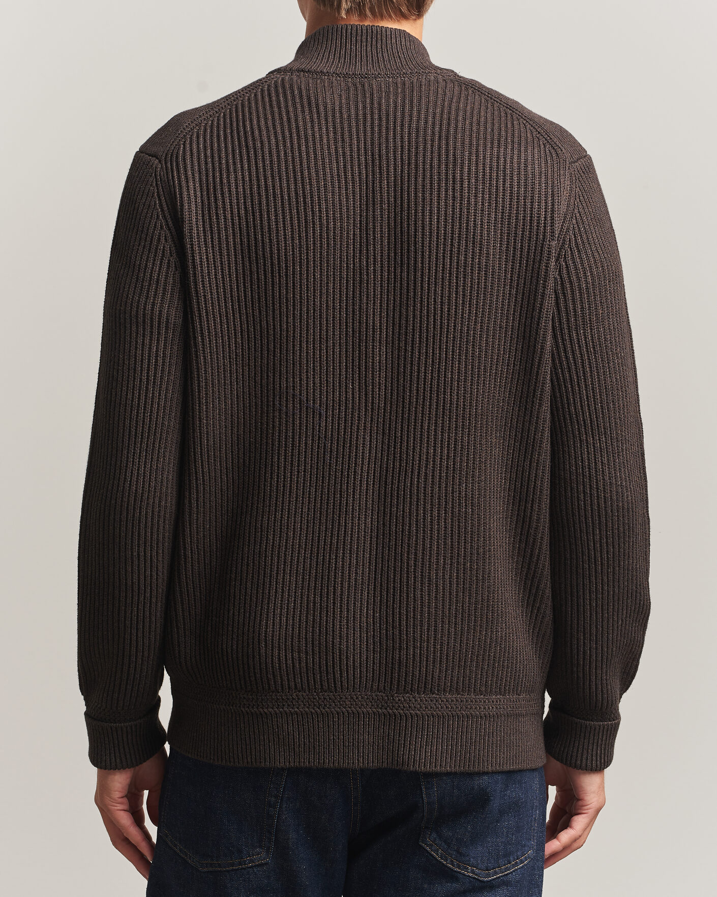 Mies | Puserot | Morris | Duncan Zip Cardigan Brown