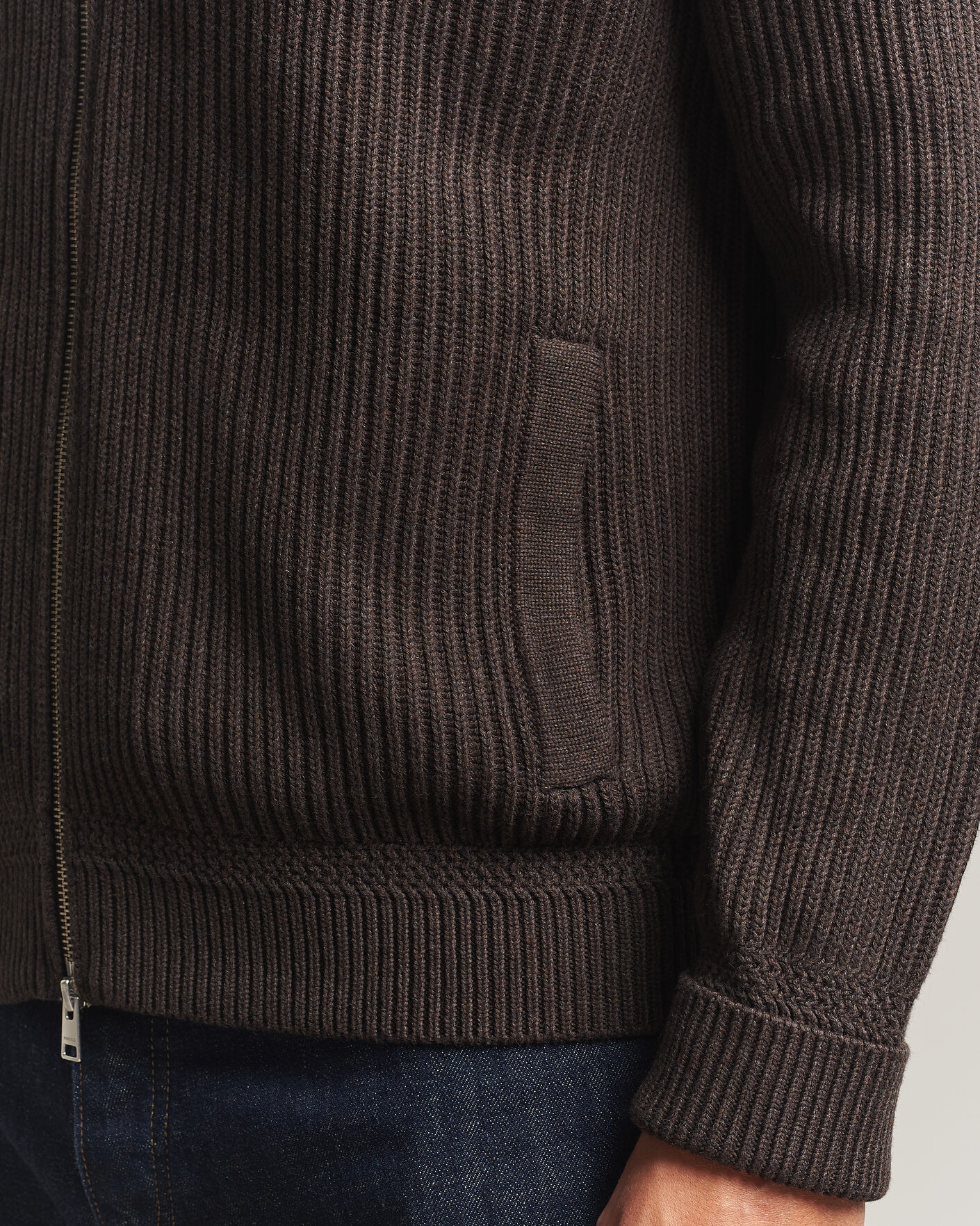 Mies | Puserot | Morris | Duncan Zip Cardigan Brown