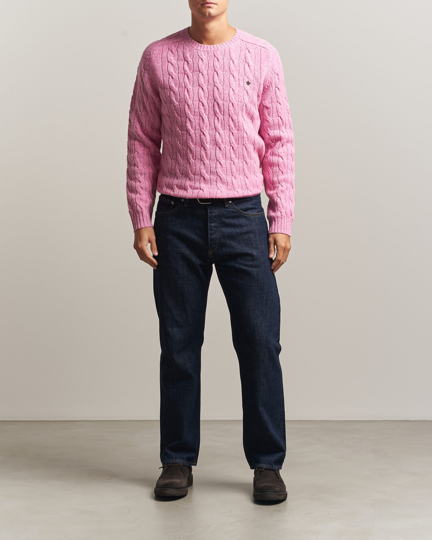 Mies | Puserot | Morris | Archard Cable Sweater Pink