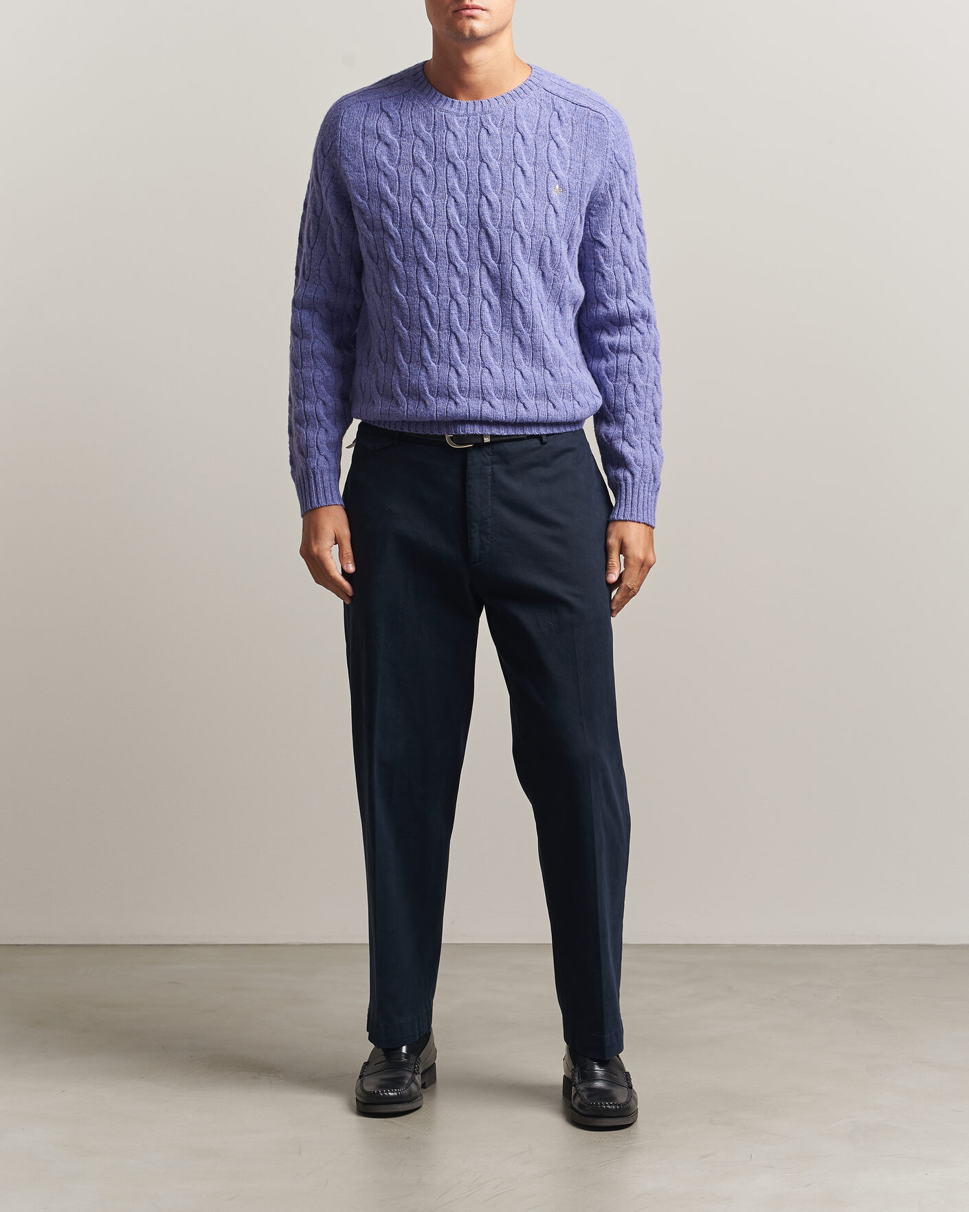 Mies | Puserot | Morris | Archard Cable Sweater Purple