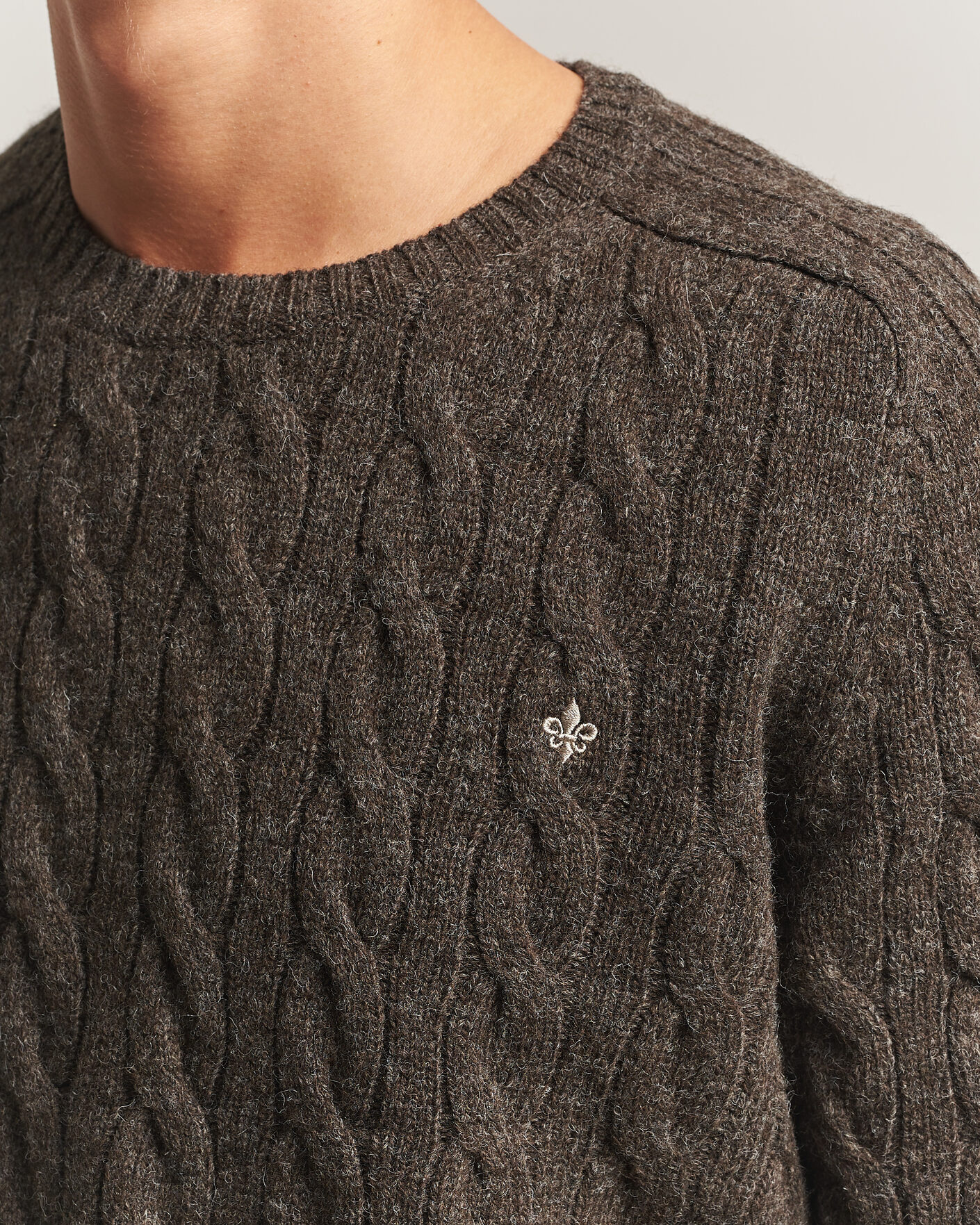 Mies | Puserot | Morris | Archard Cable Sweater Brown