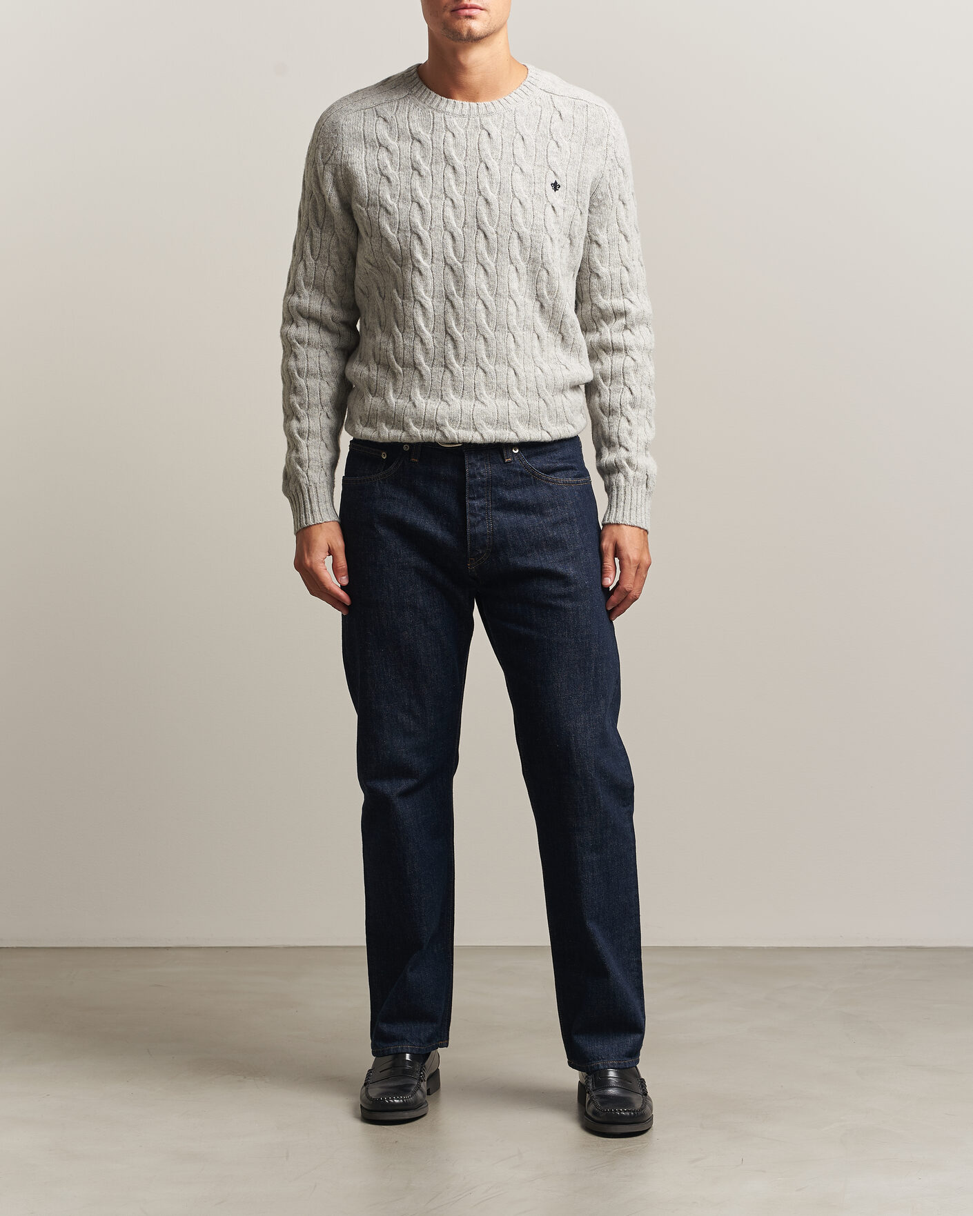 Mies | Puserot | Morris | Archard Cable Sweater Grey