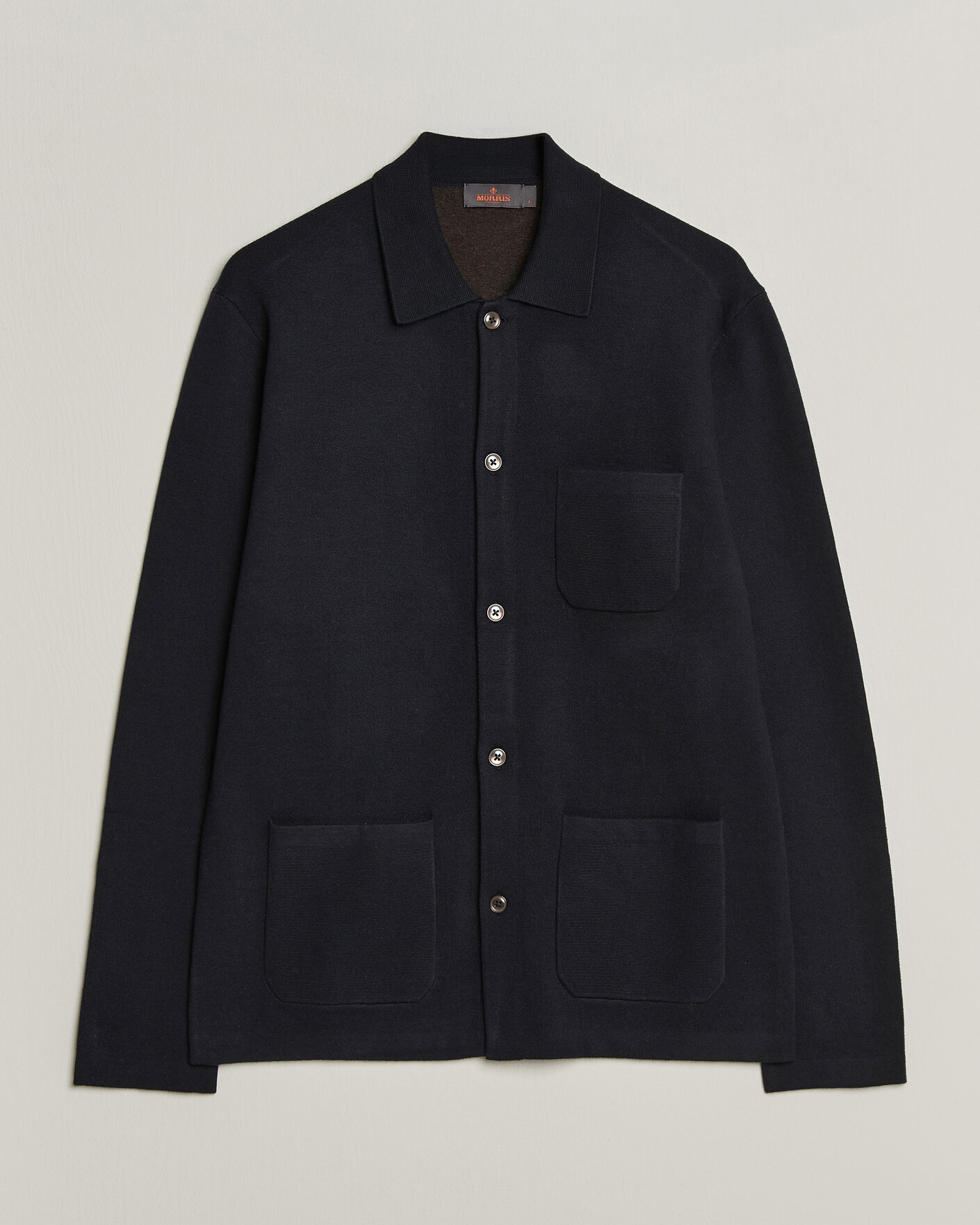 Mies | Puserot | Morris | Dudley Knitted Overshirt Navy