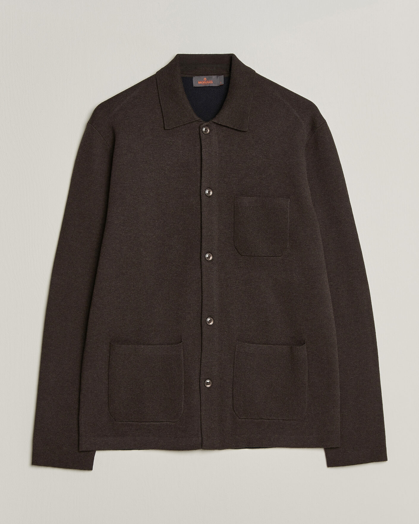 Mies | Puserot | Morris | Dudley Knitted Overshirt Brown