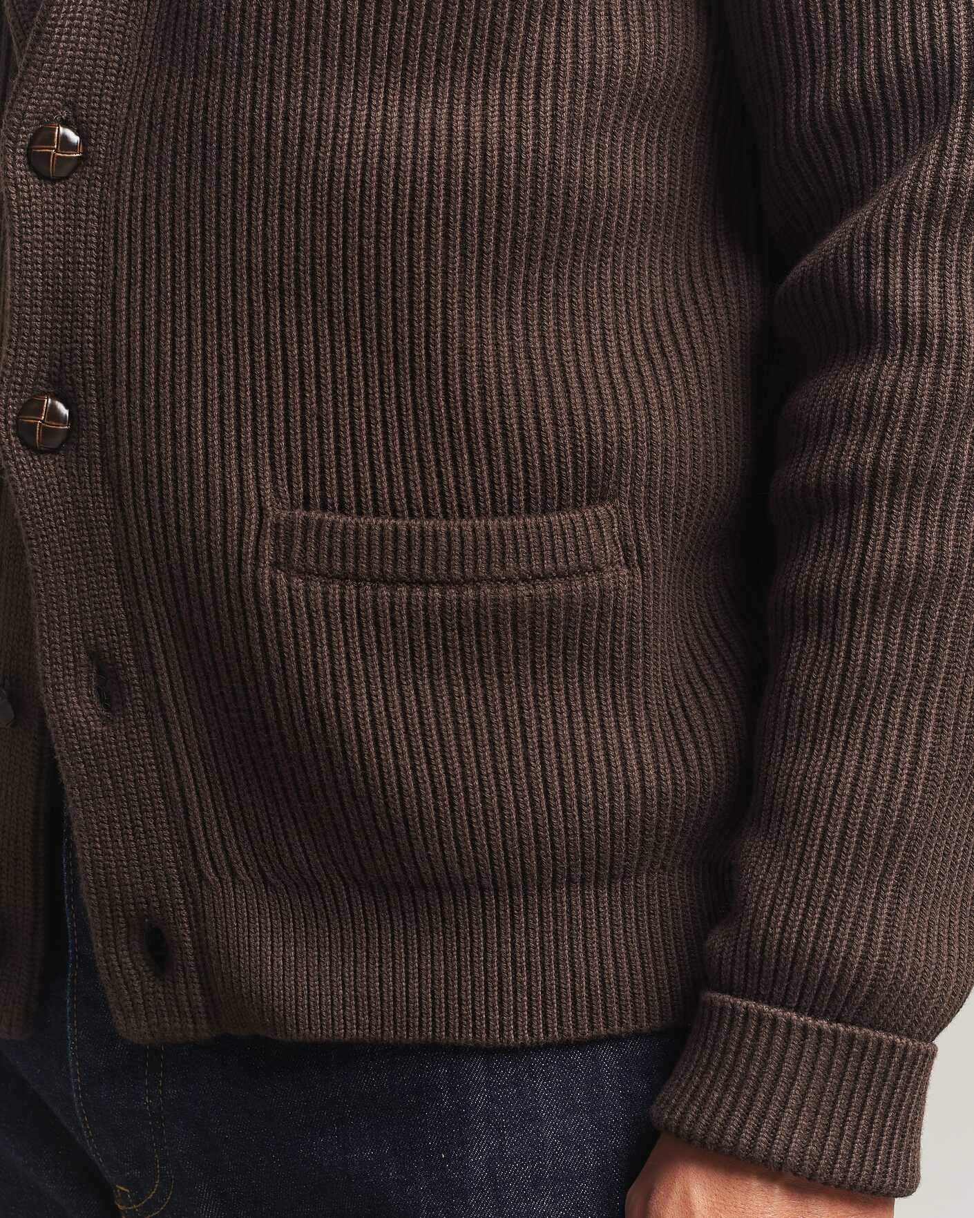 Mies | Puserot | Morris | Brayden Shawl Cardigan Brown