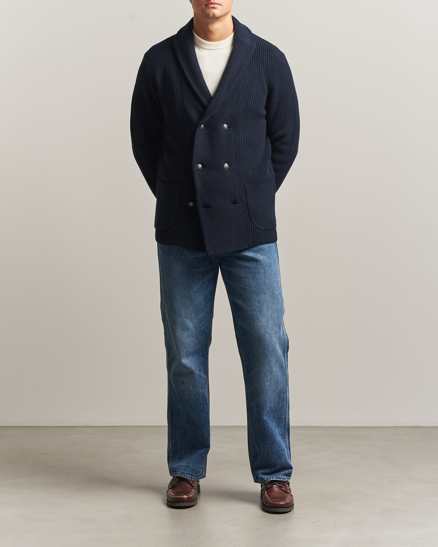 Mies | Puserot | Morris | Brayden DB Shawl Cardigan Navy