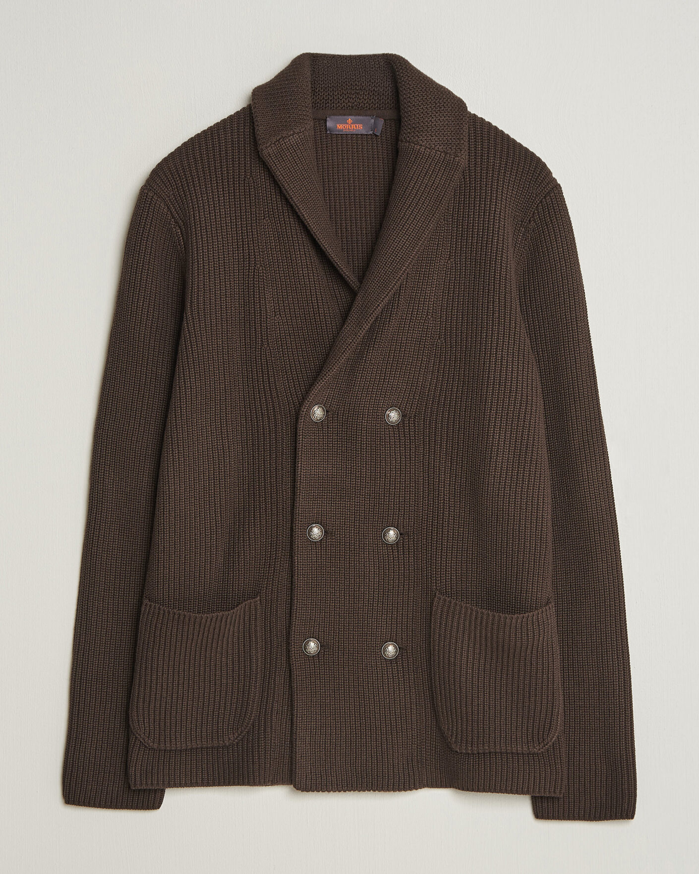 Mies | Puserot | Morris | Brayden DB Shawl Cardigan Brown