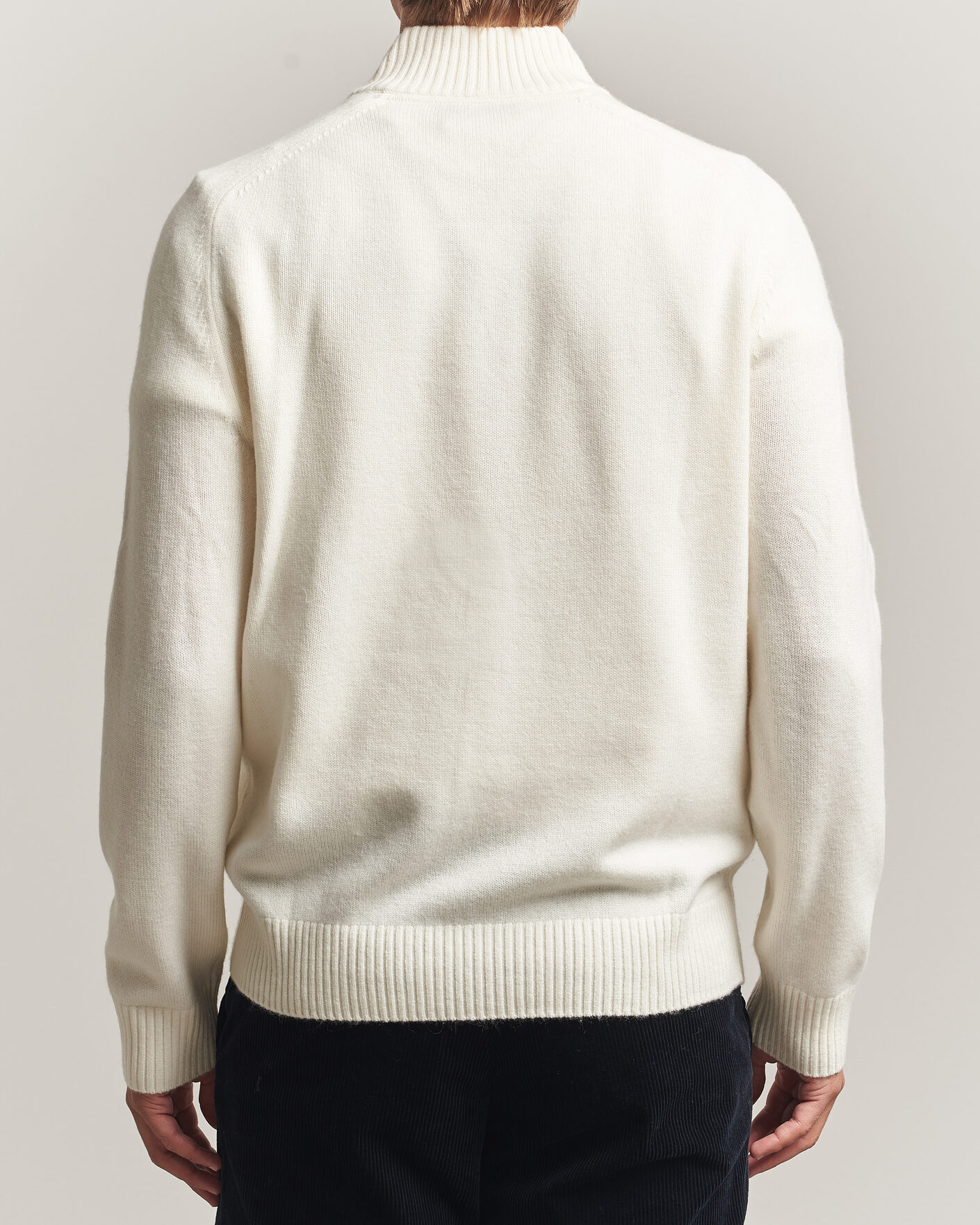 Mies | Puserot | Morris | Hertford Lambswool Half Zip Off White