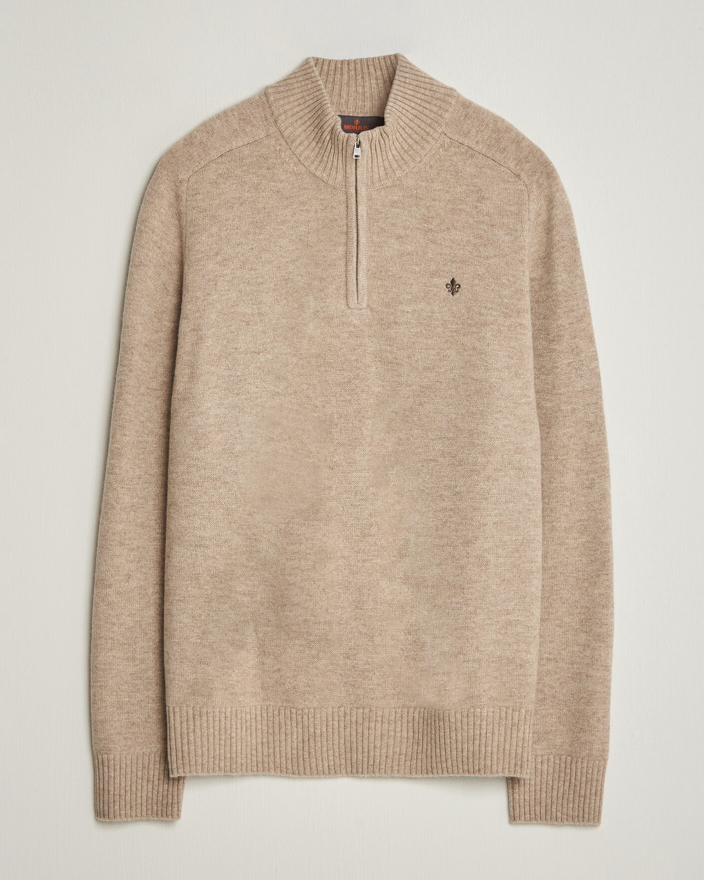 Mies | Puserot | Morris | Hertford Lambswool Half Zip Khaki