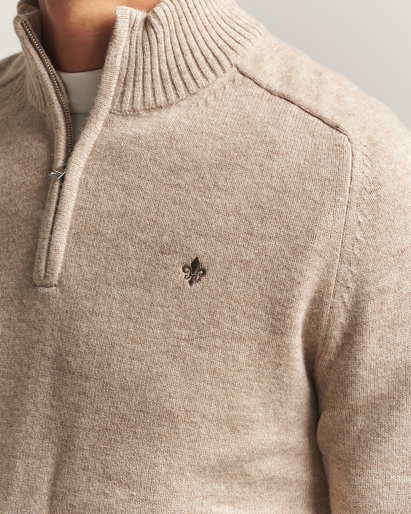 Mies | Puserot | Morris | Hertford Lambswool Half Zip Khaki