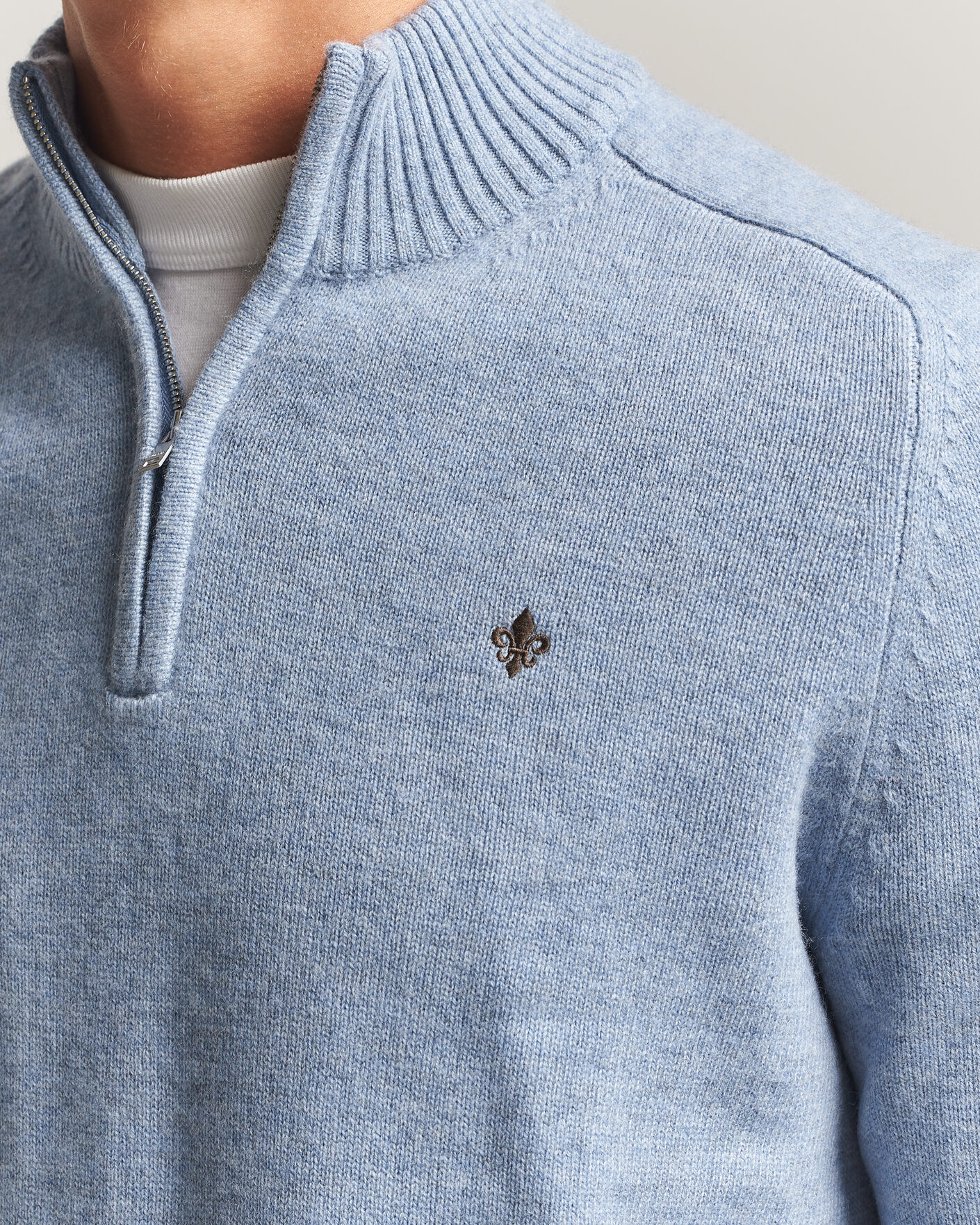 Mies | Puserot | Morris | Hertford Lambswool Half Zip Blue