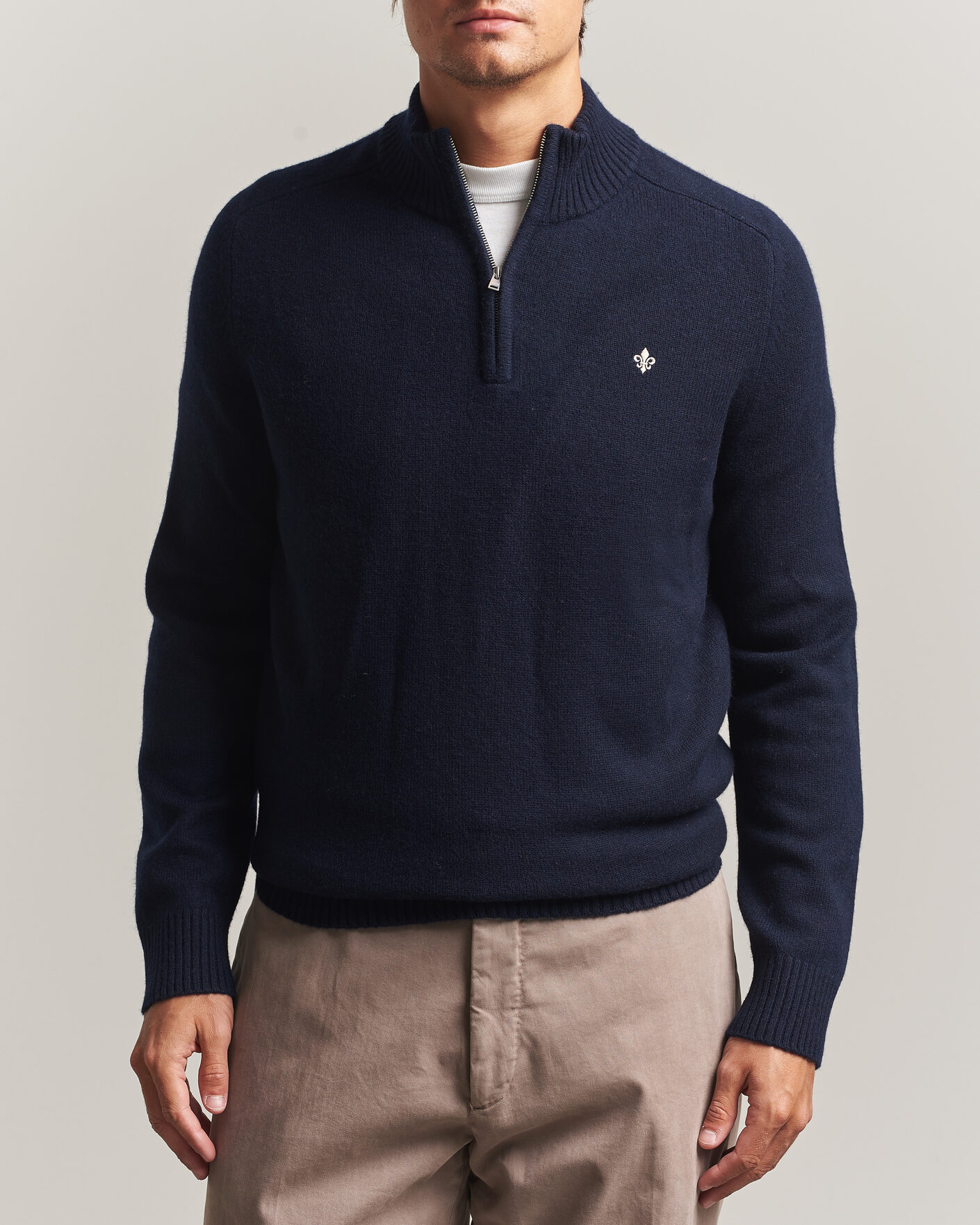 Mies | Puserot | Morris | Hertford Lambswool Half Zip Navy