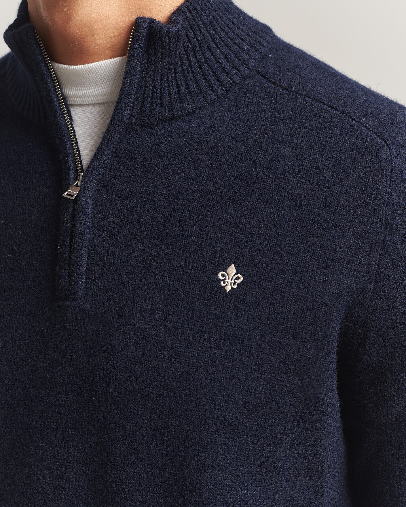 Mies | Puserot | Morris | Hertford Lambswool Half Zip Navy