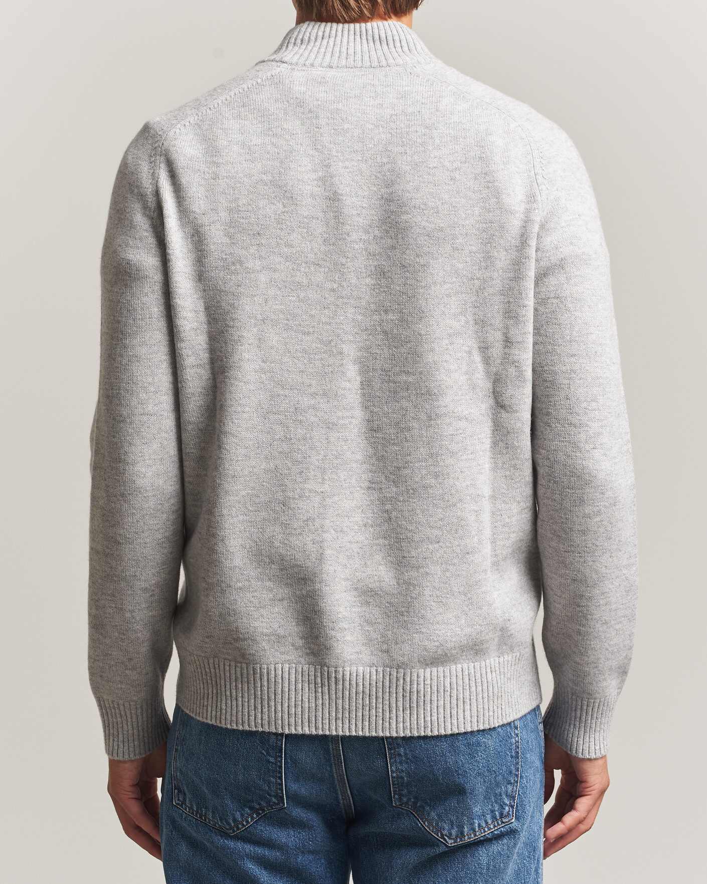 Mies | Puserot | Morris | Hertford Lambswool Half Zip Grey