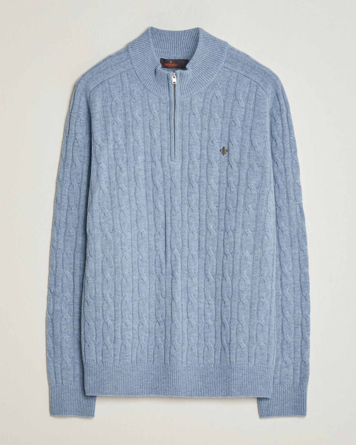 Mies | Puserot | Morris | Hertford Cable Half Zip Blue