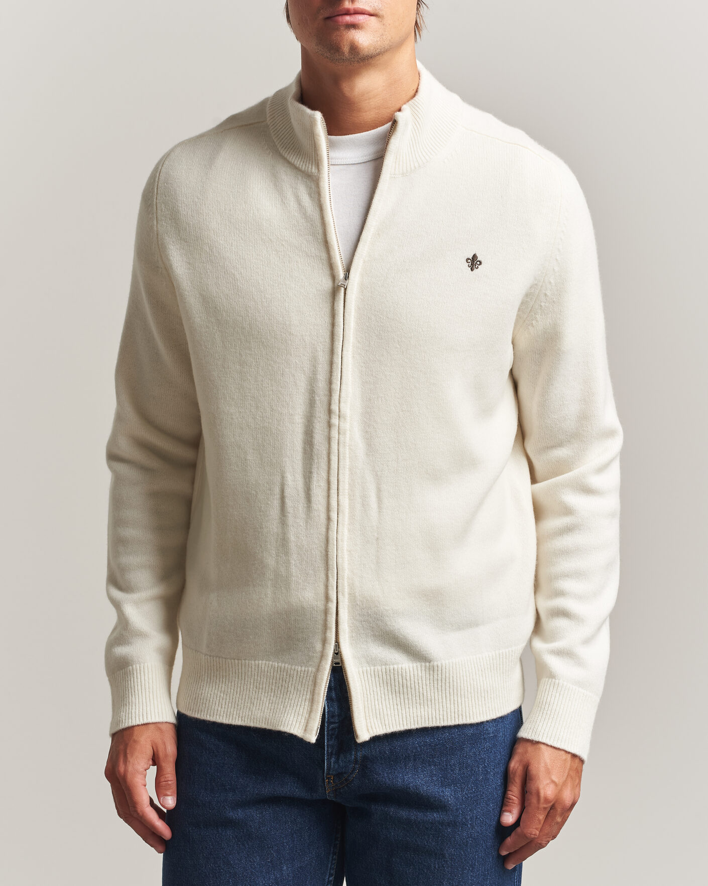 Mies | Puserot | Morris | Hertford Zip Cardigan Off White
