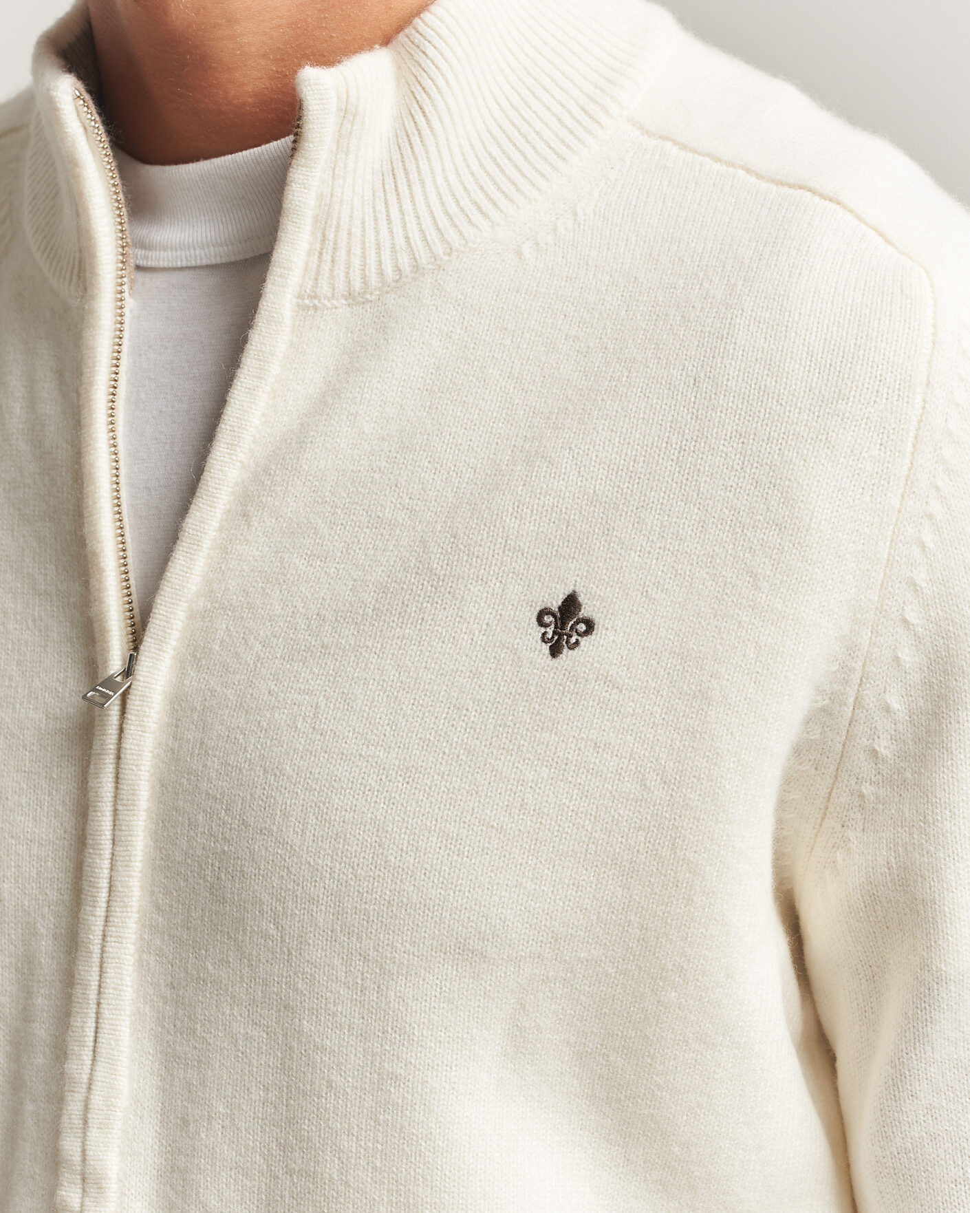 Mies | Puserot | Morris | Hertford Zip Cardigan Off White