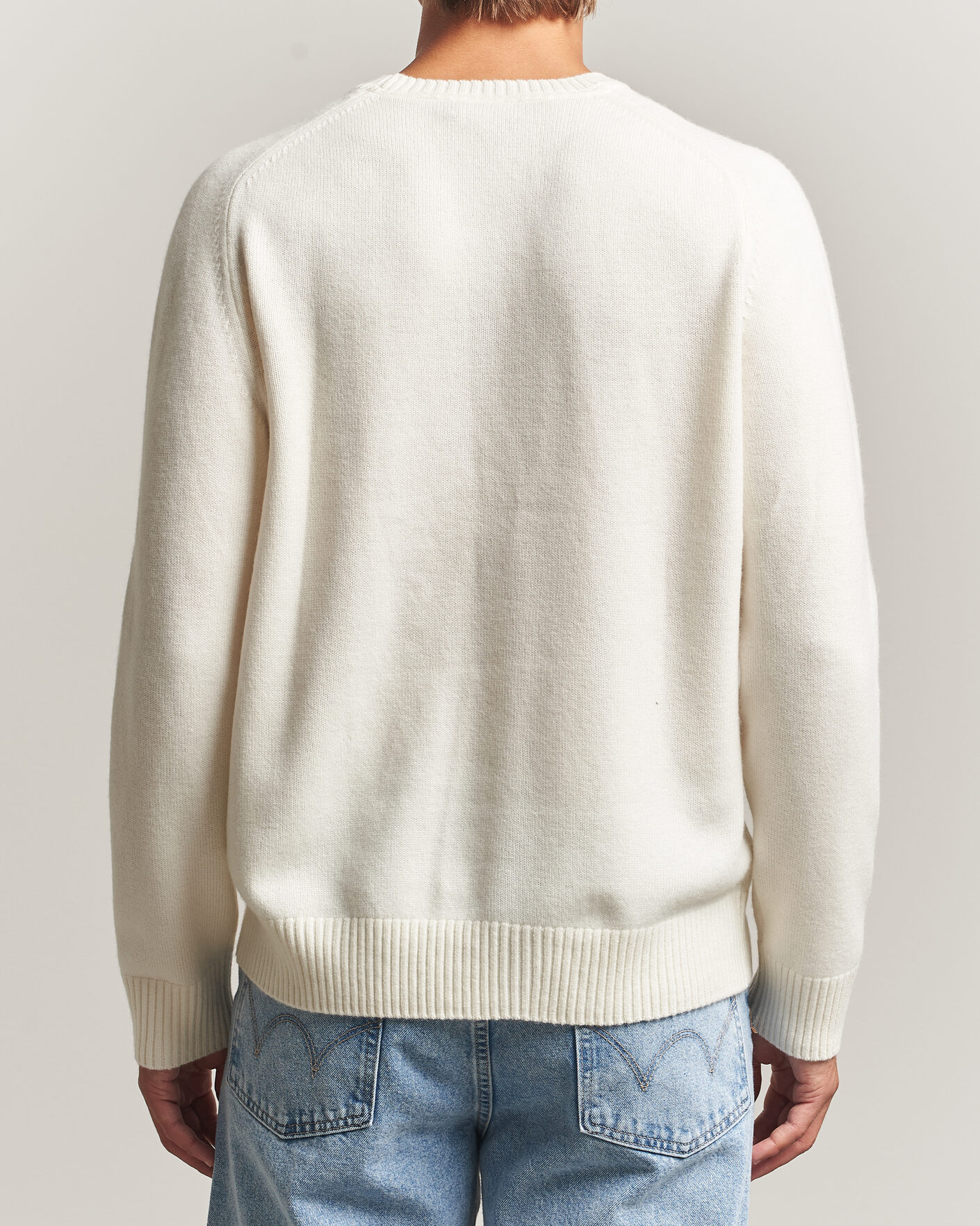 Mies | Puserot | Morris | Hertford Lambswool Crew Neck Off White